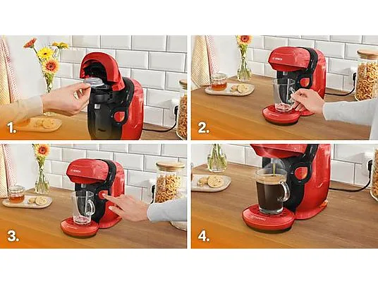 картинка Кофемашина капсульная Bosch TAS113E, красный от магазина Одежда+