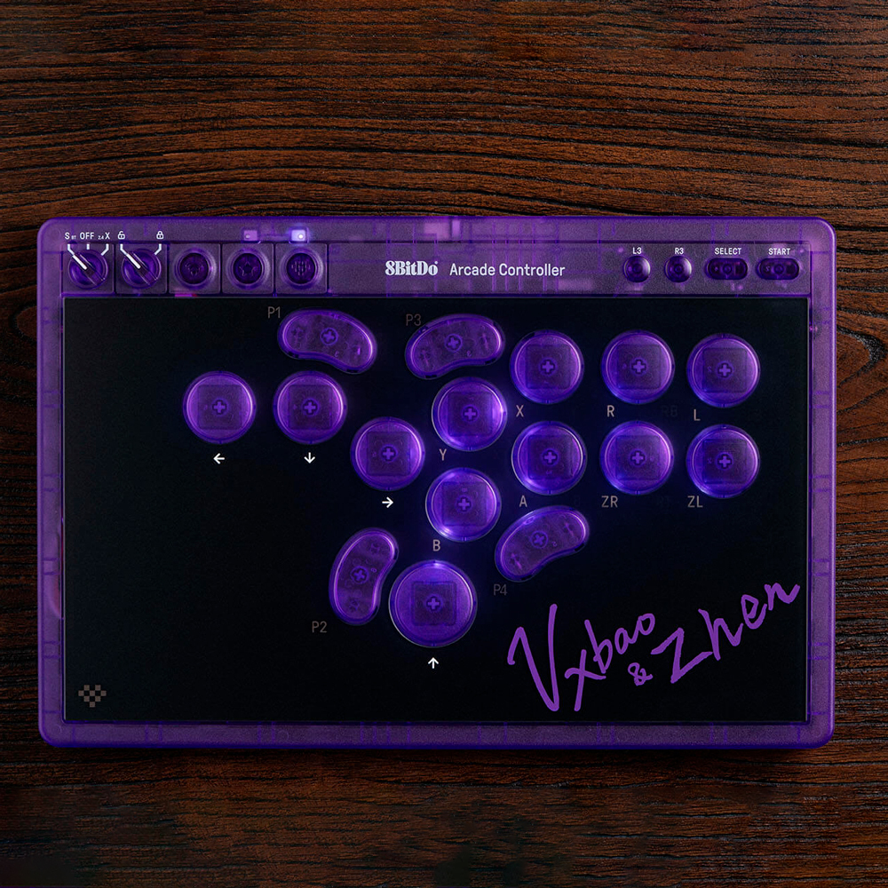 картинка Игровой контроллер 8BitDo Hitbox Arcade Controller, Signature Edition, черный/фиолетовый от магазина Одежда+