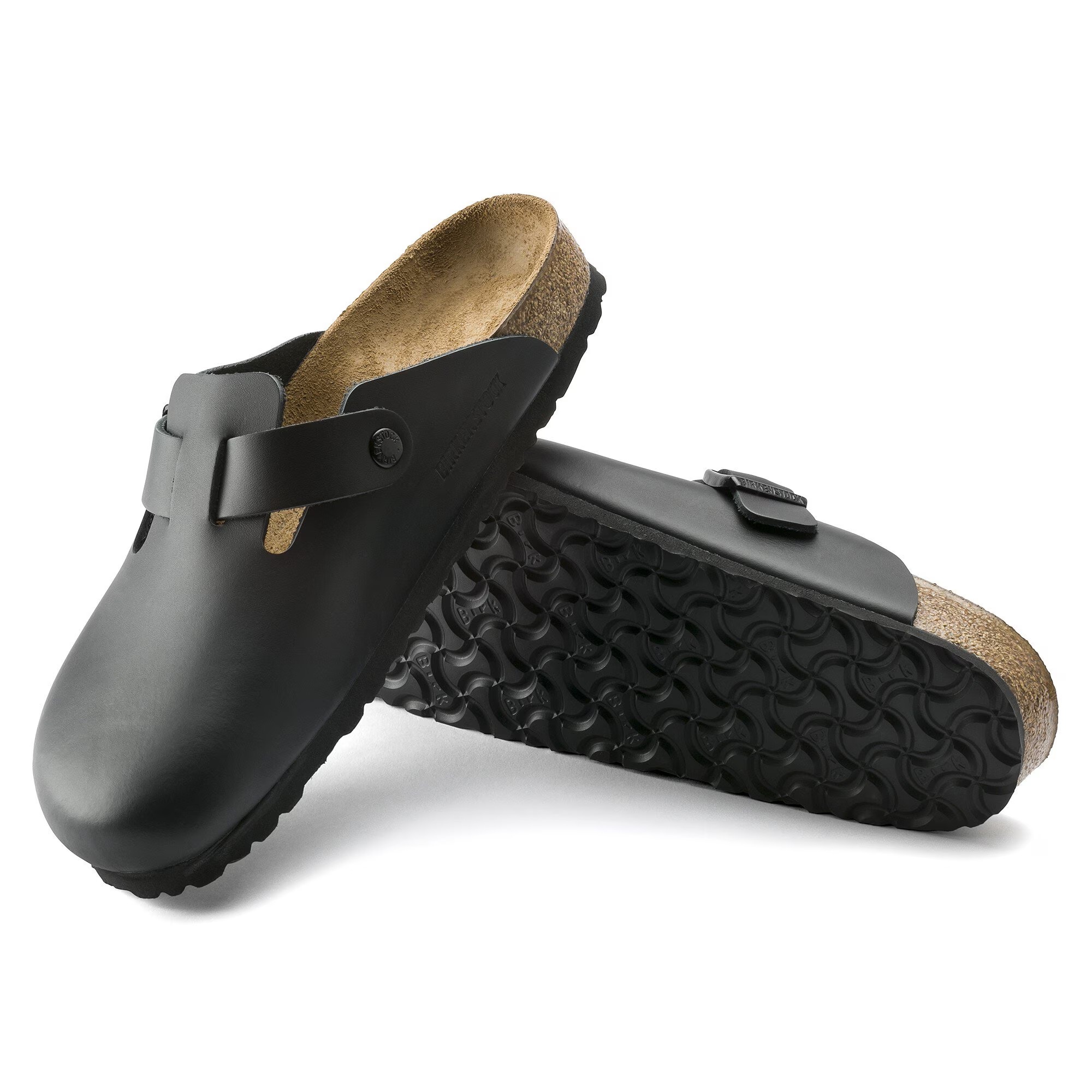 картинка Сандалии-клоги Birkenstock Boston из натуральной кожи от магазина Одежда+