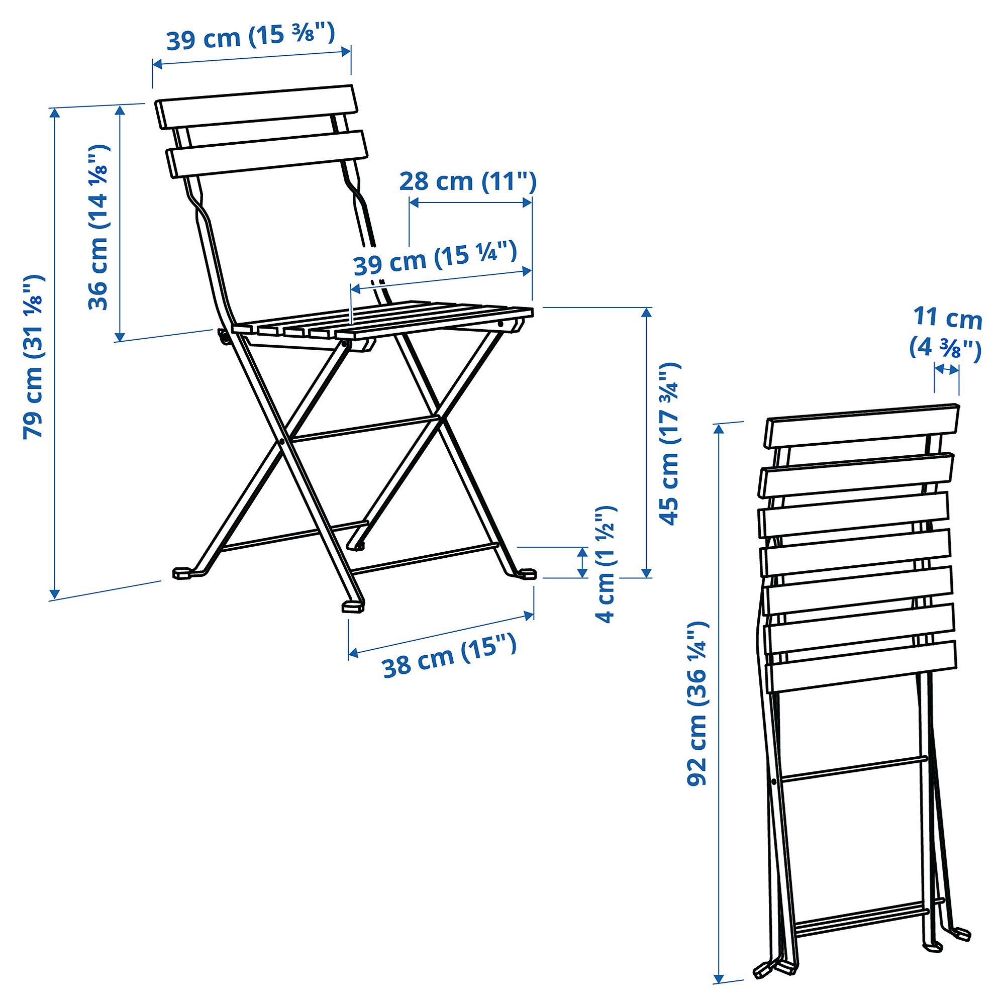 картинка Складной стул TARNÖ IKEA, белый/зеленый от магазина Одежда+