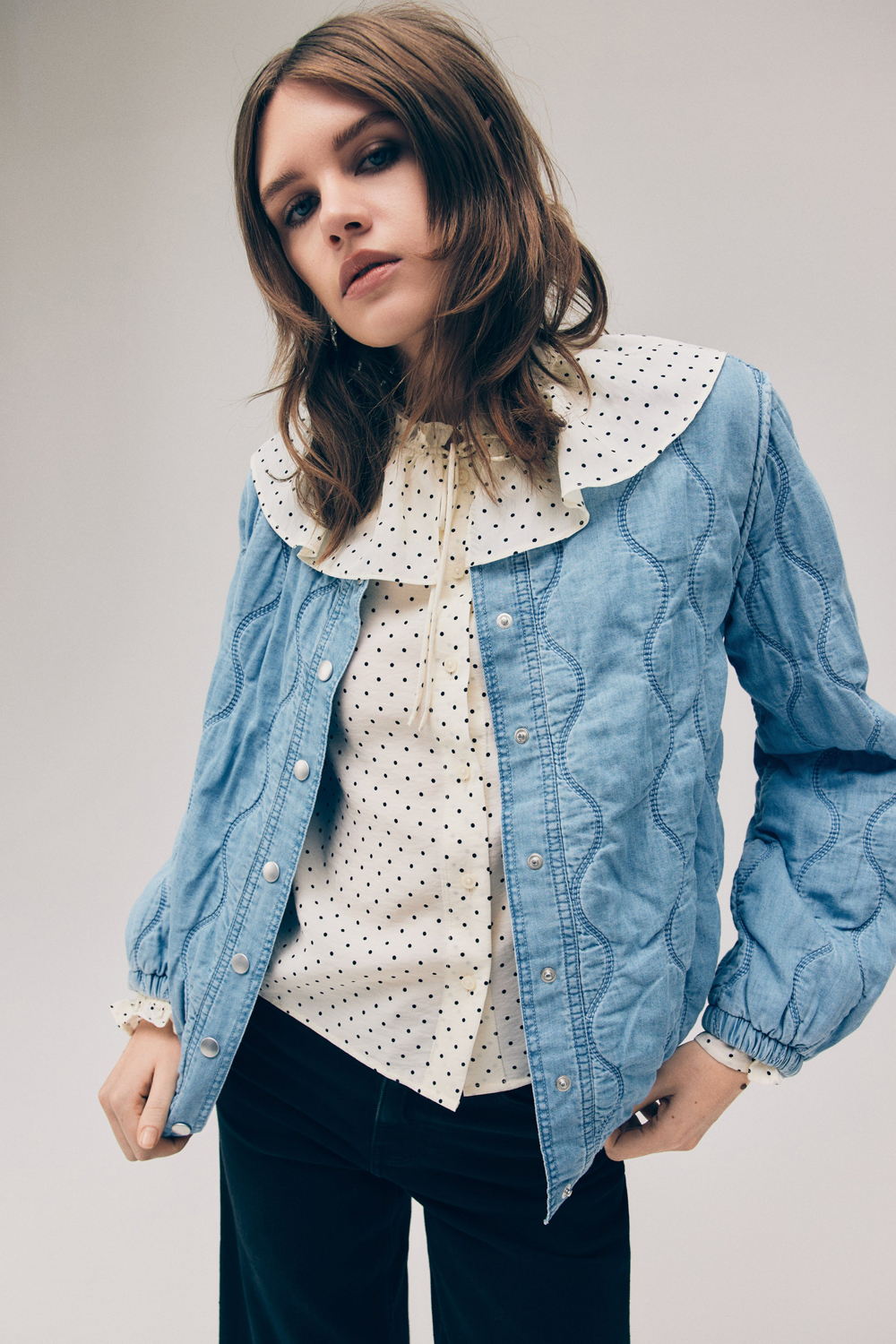 картинка Куртка H&M Quilted Denim, светло-синий от магазина Одежда+