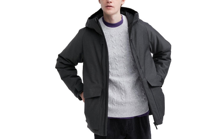 картинка Гибридная пуховая парка Uniqlo 3D Cut, темно-серая от магазина Одежда+