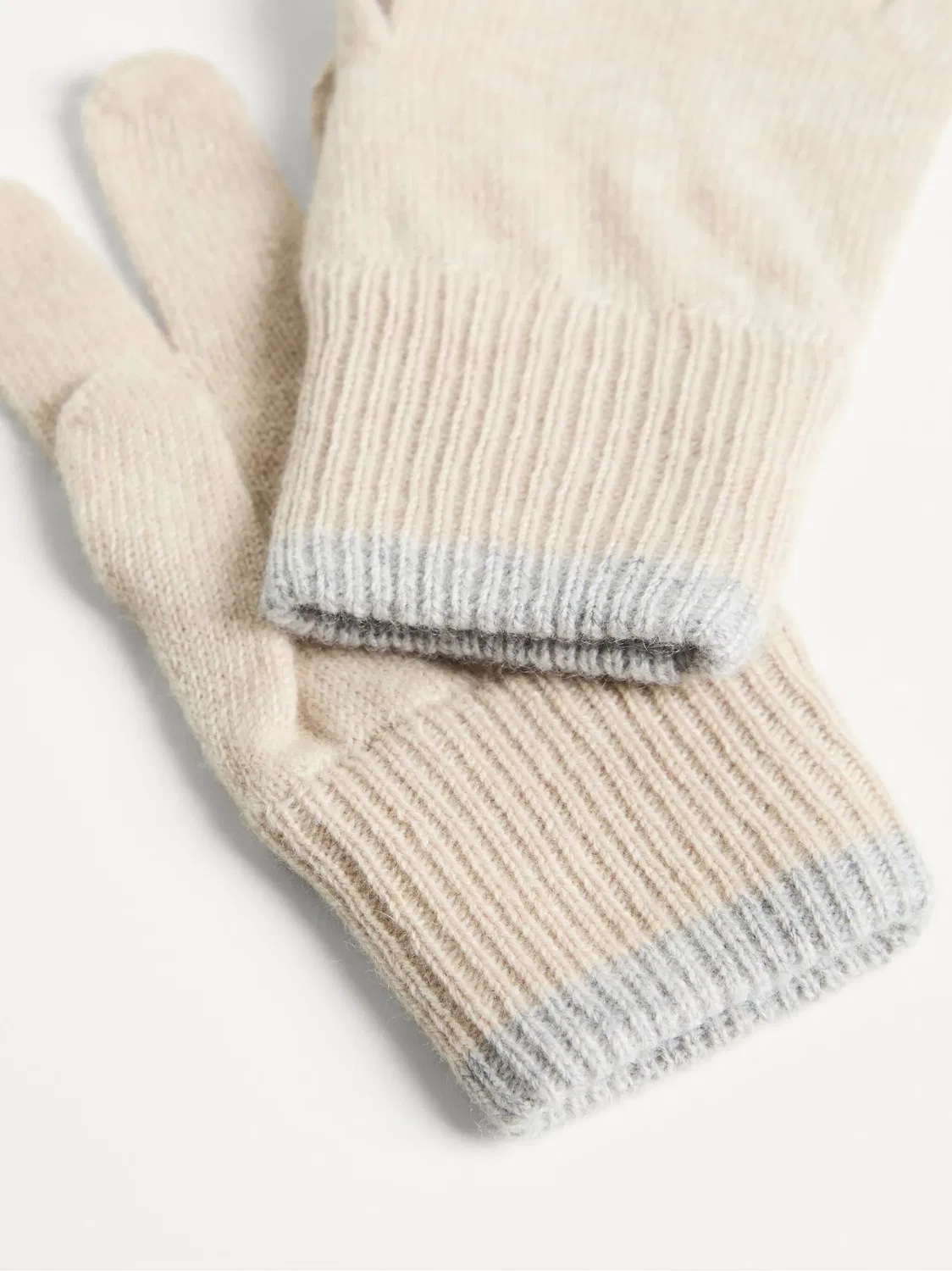 картинка Кашемировые перчатки в рубчик Brunello Cucinelli Kids, нейтральные цвета от магазина Одежда+