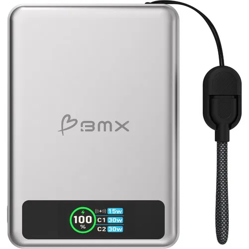 картинка BMX SolidSafe 10000mAh твердотельный магнитный внешний аккумулятор (серебристый) от магазина Одежда+
