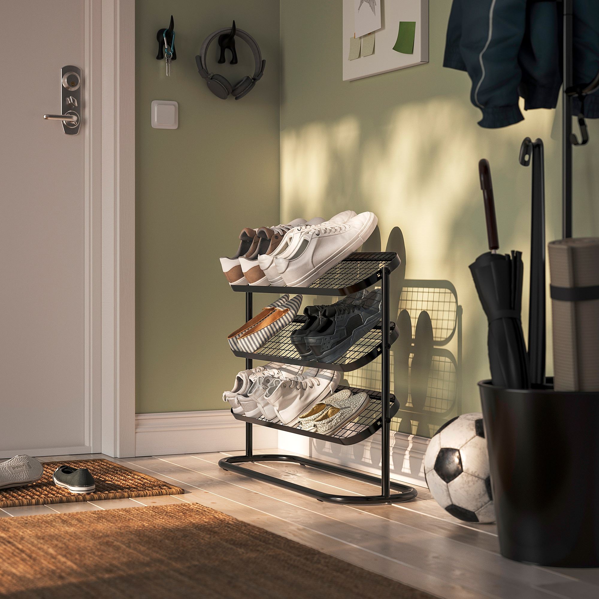 картинка Обувной шкаф ALGANAS IKEA, 76x24x59 см, черный от магазина Одежда+