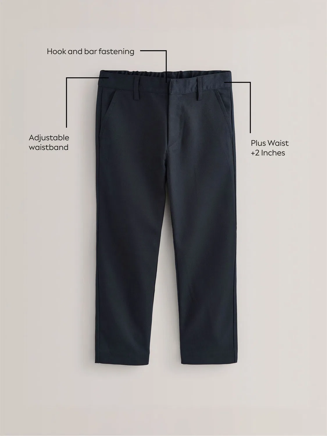 картинка Брюки прямые, модель Plus Waist Next, темно-синий от магазина Одежда+