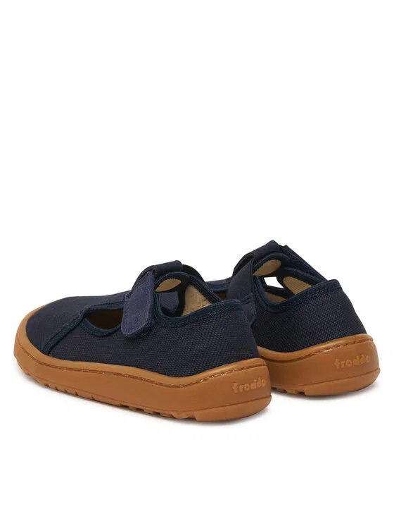 картинка Шлепанцы Barefoot Canvas T-Bar Froddo, темно-синий от магазина Одежда+