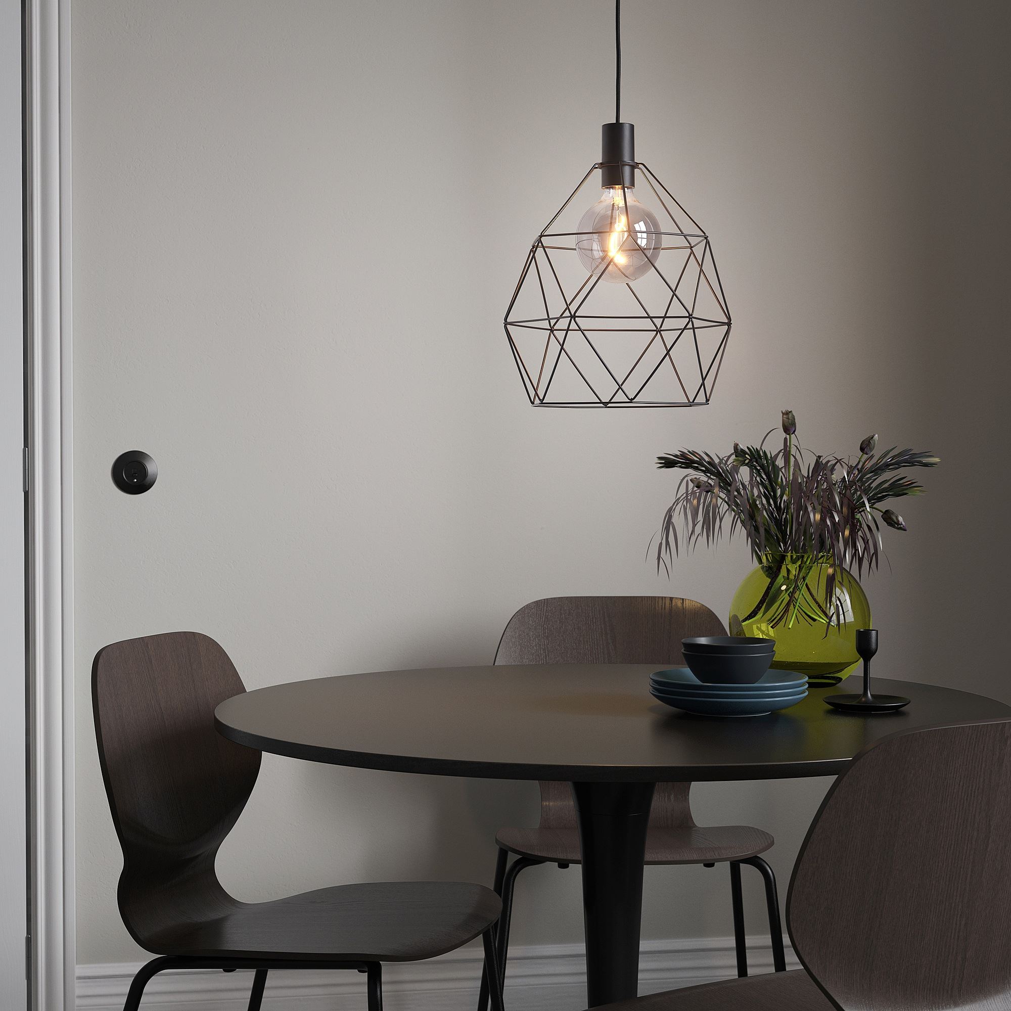 картинка Абажур подвесной лампы BRUNSTA IKEA, 30 см, черный от магазина Одежда+