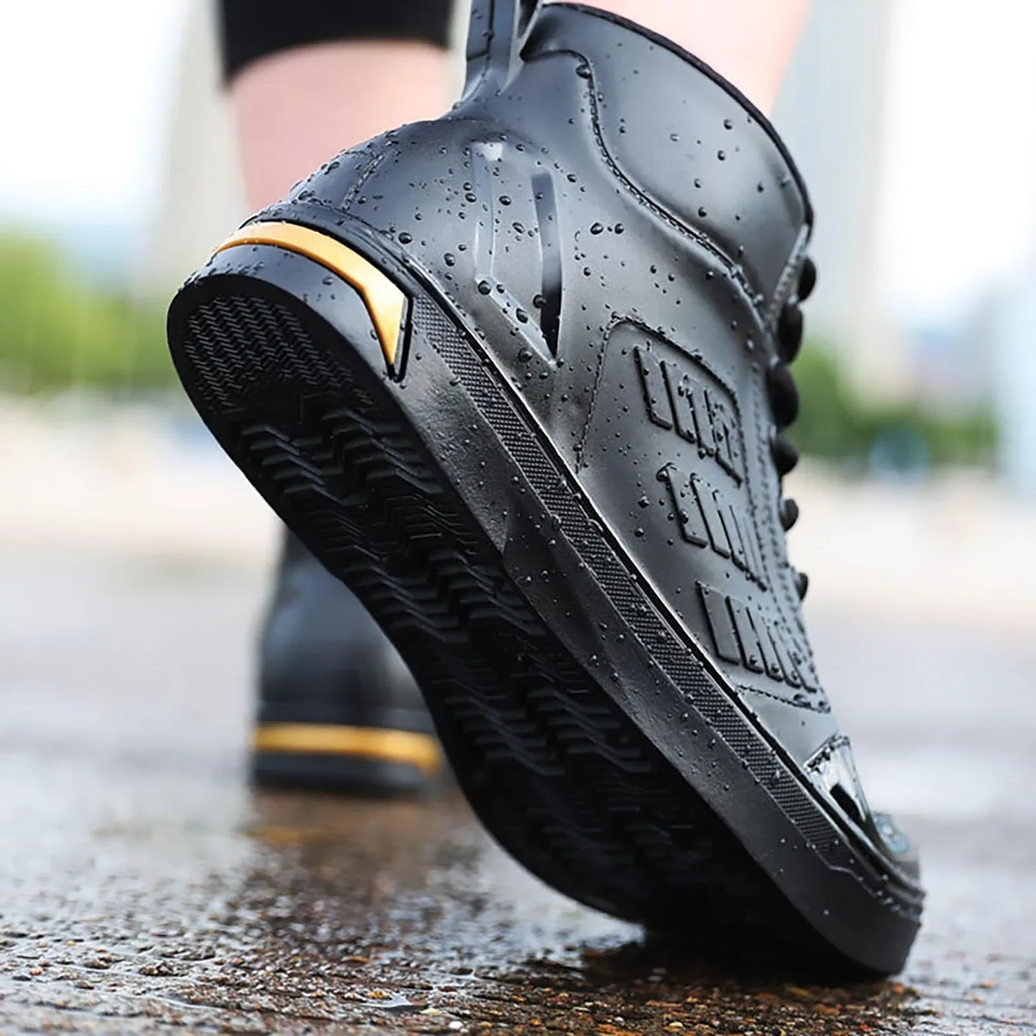 картинка Мужские полусапоги резиновые водонепроницаемые Gummistiefel Damen Kurz, Nero от магазина Одежда+
