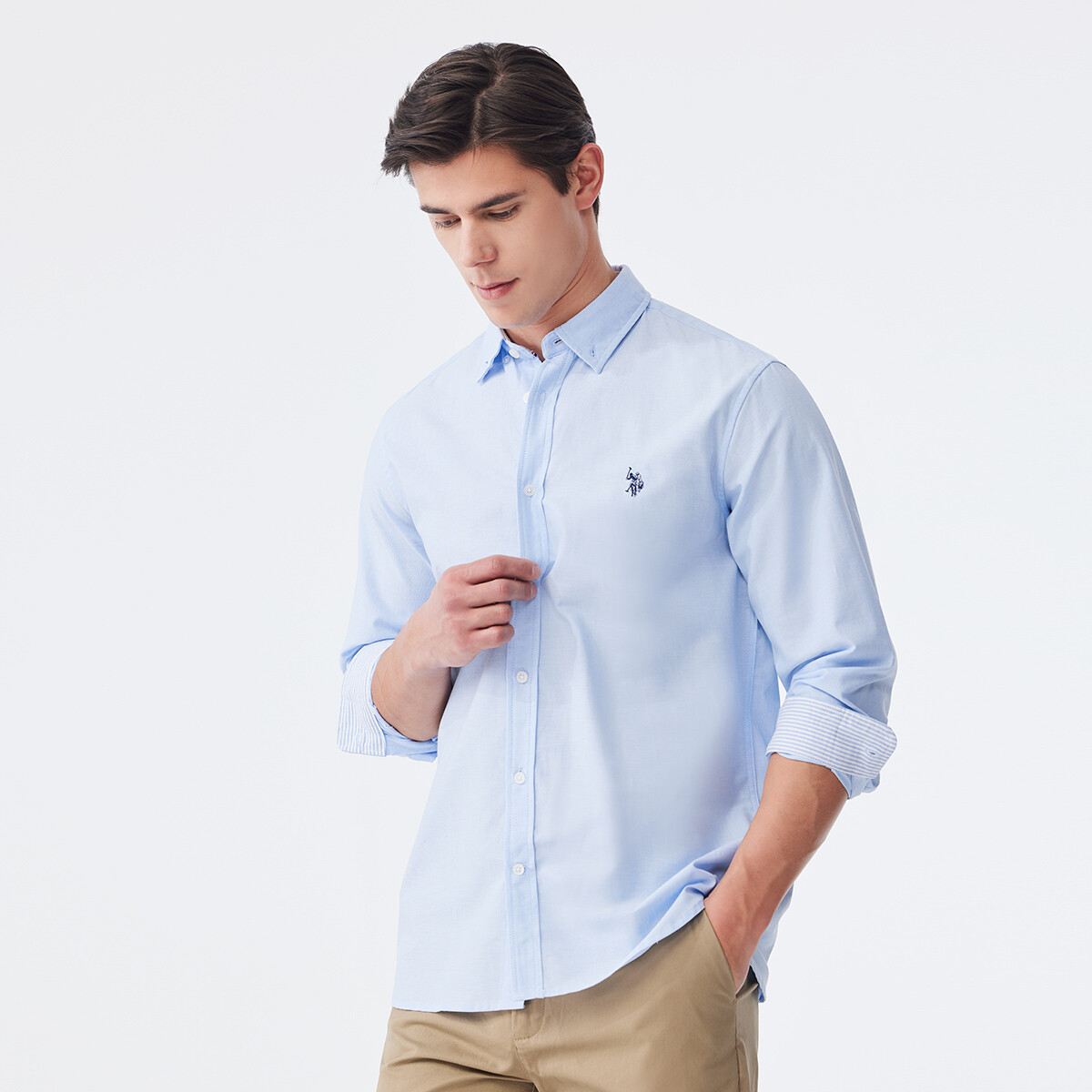 картинка Рубашка мужская U.S. Polo Assn., светло-голубая от магазина Одежда+
