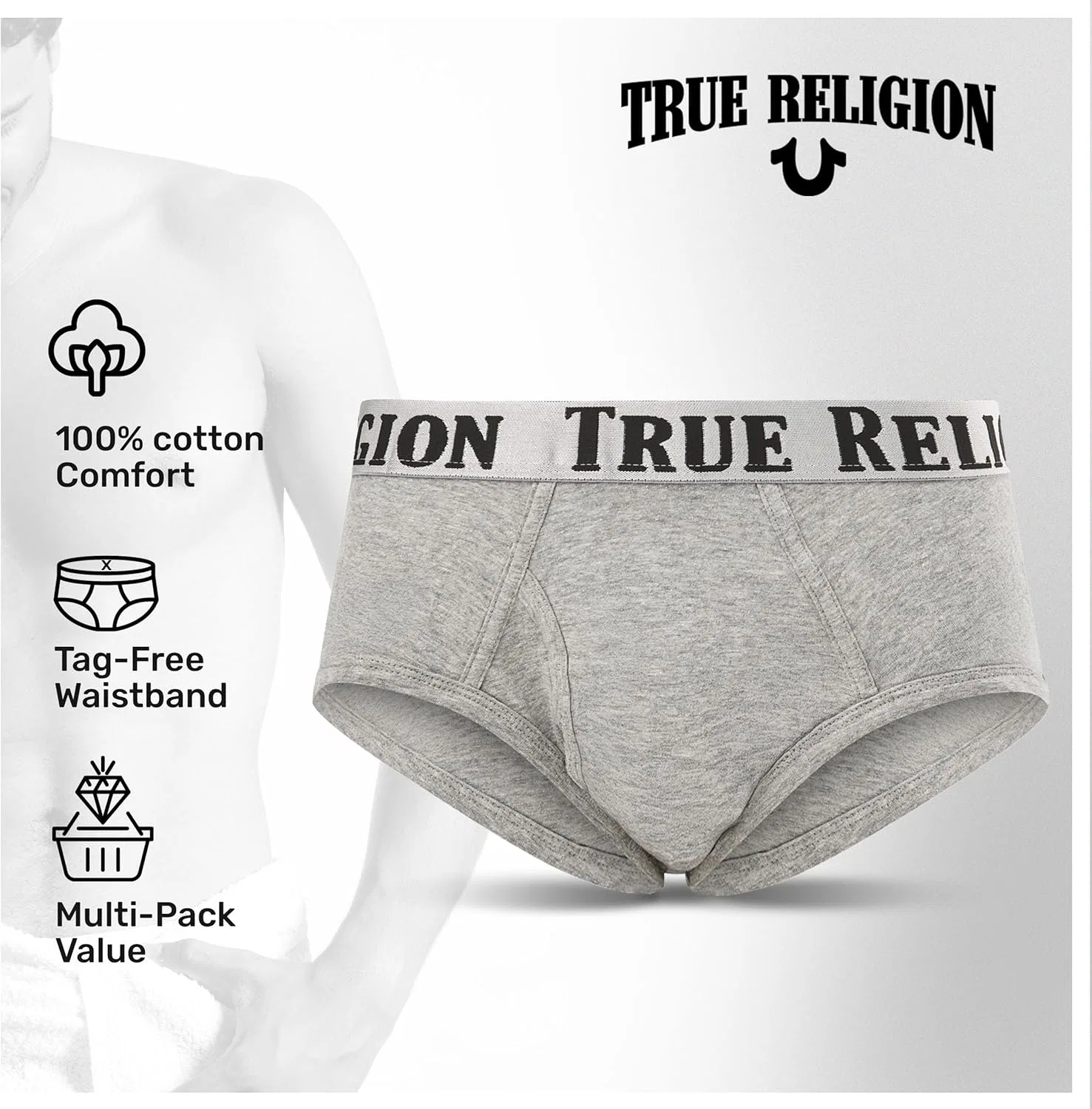 картинка Брифы True Religion, Dress Blue, grey от магазина Одежда+
