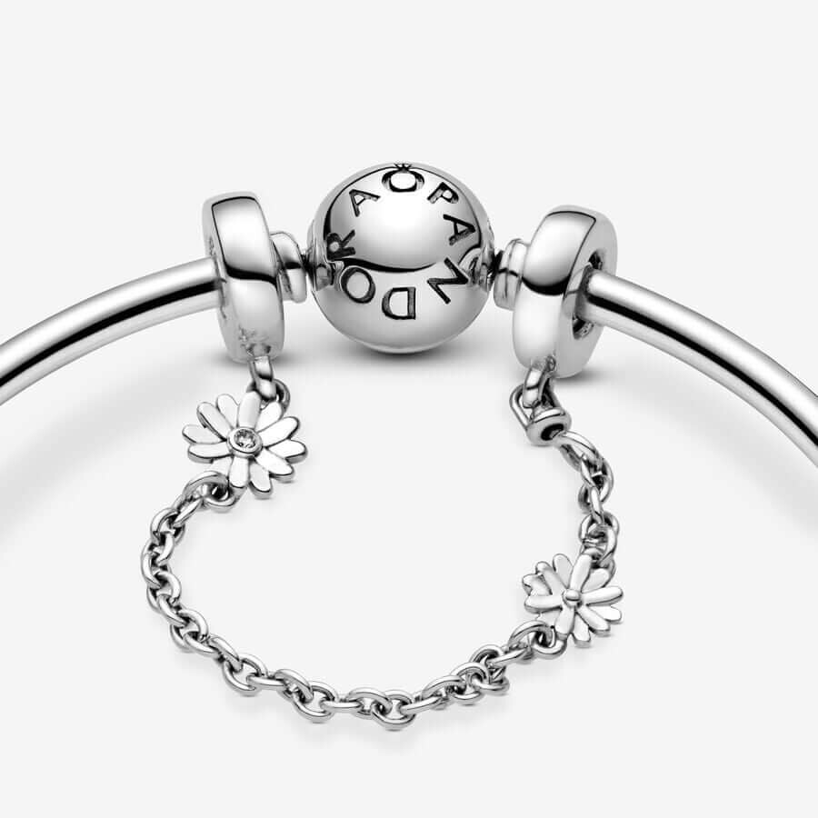 картинка Защитная цепочка Pandora Moments Daisy Flower, серебро/прозрачный от магазина Одежда+
