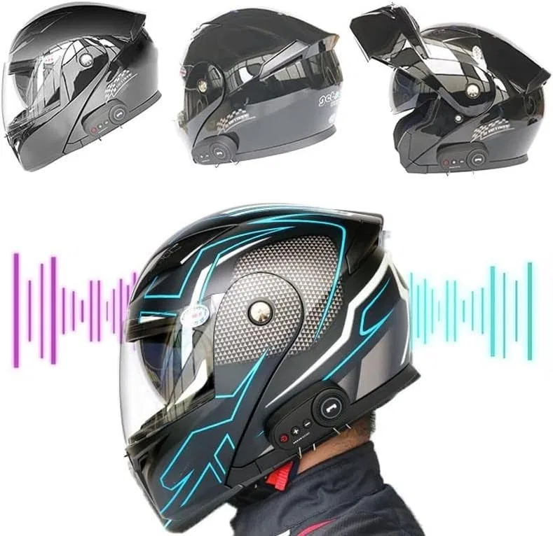 картинка Мотоциклетный шлем с Bluetooth, модель A, BYOUQ, A от магазина Одежда+