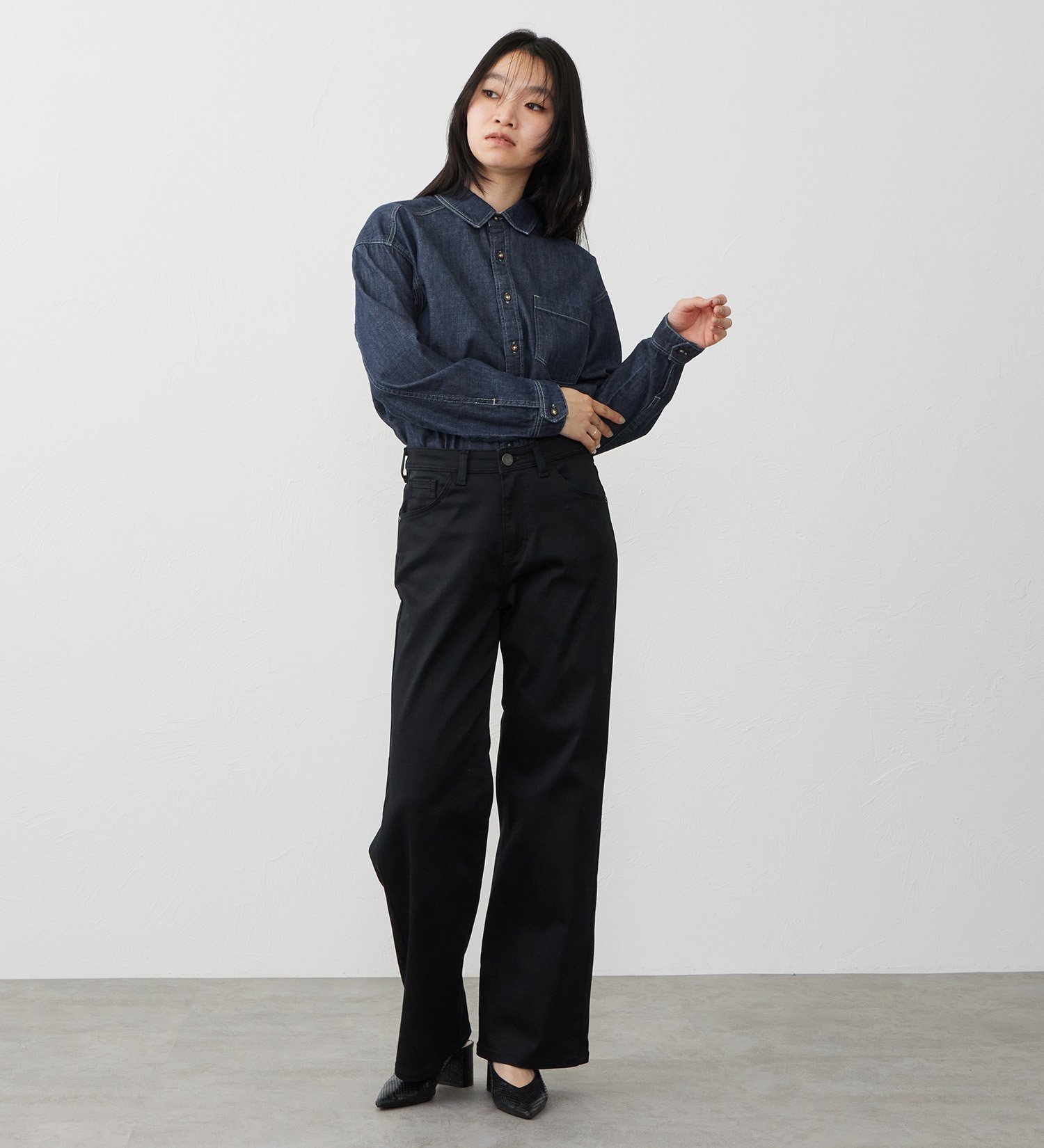 картинка Джинсовая рубашка с крупным силуэтом Edwin, Dark blue от магазина Одежда+