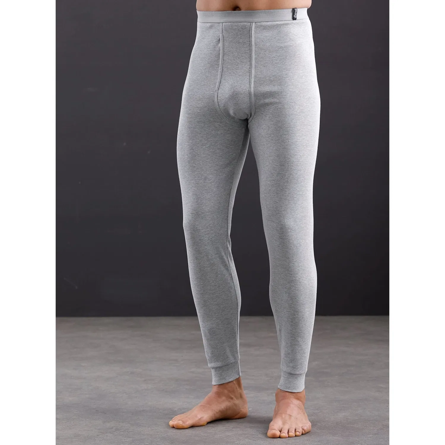картинка Мужские длинные кальсоны из финриппа Kings Club, Black/Gray Melange от магазина Одежда+