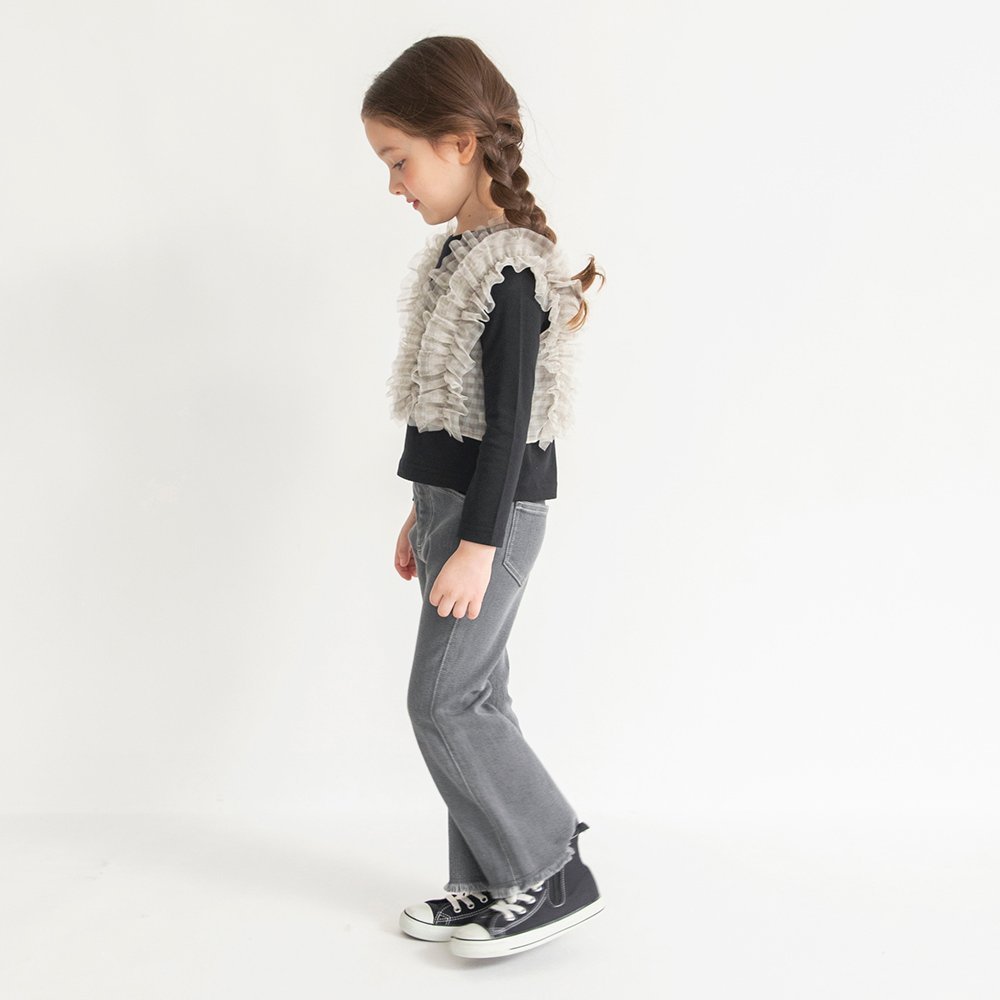 картинка Расклешенные джинсы с бахромой по низу Branshes, Charcoal Gray от магазина Одежда+