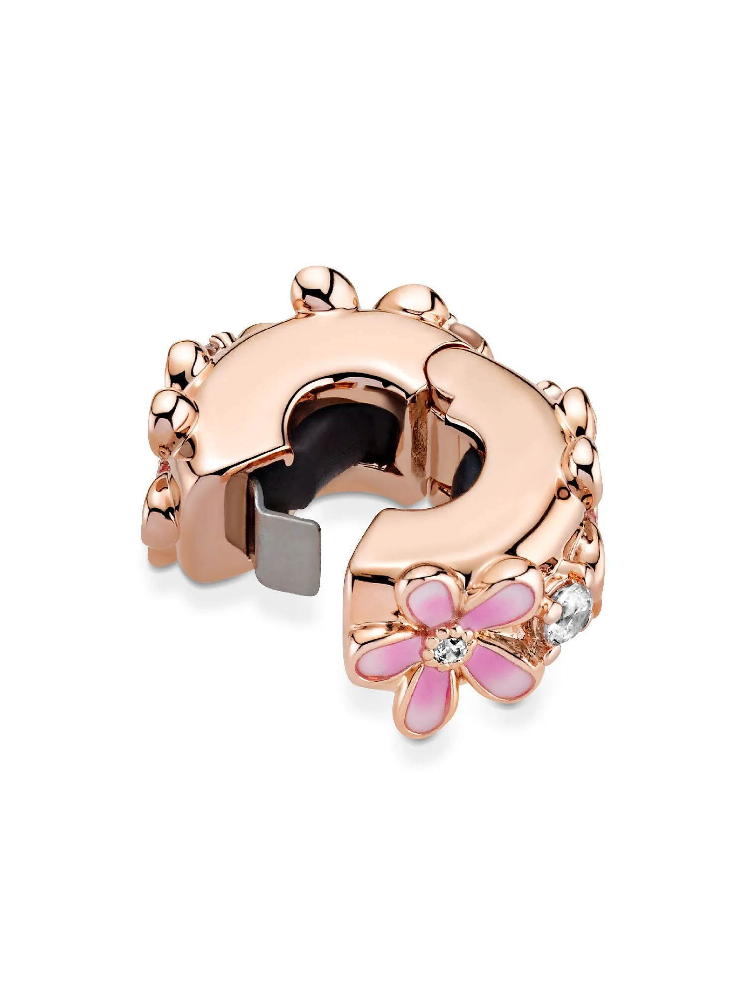 картинка Зажим-подвеска в виде розовой ромашки Pandora, золото от магазина Одежда+