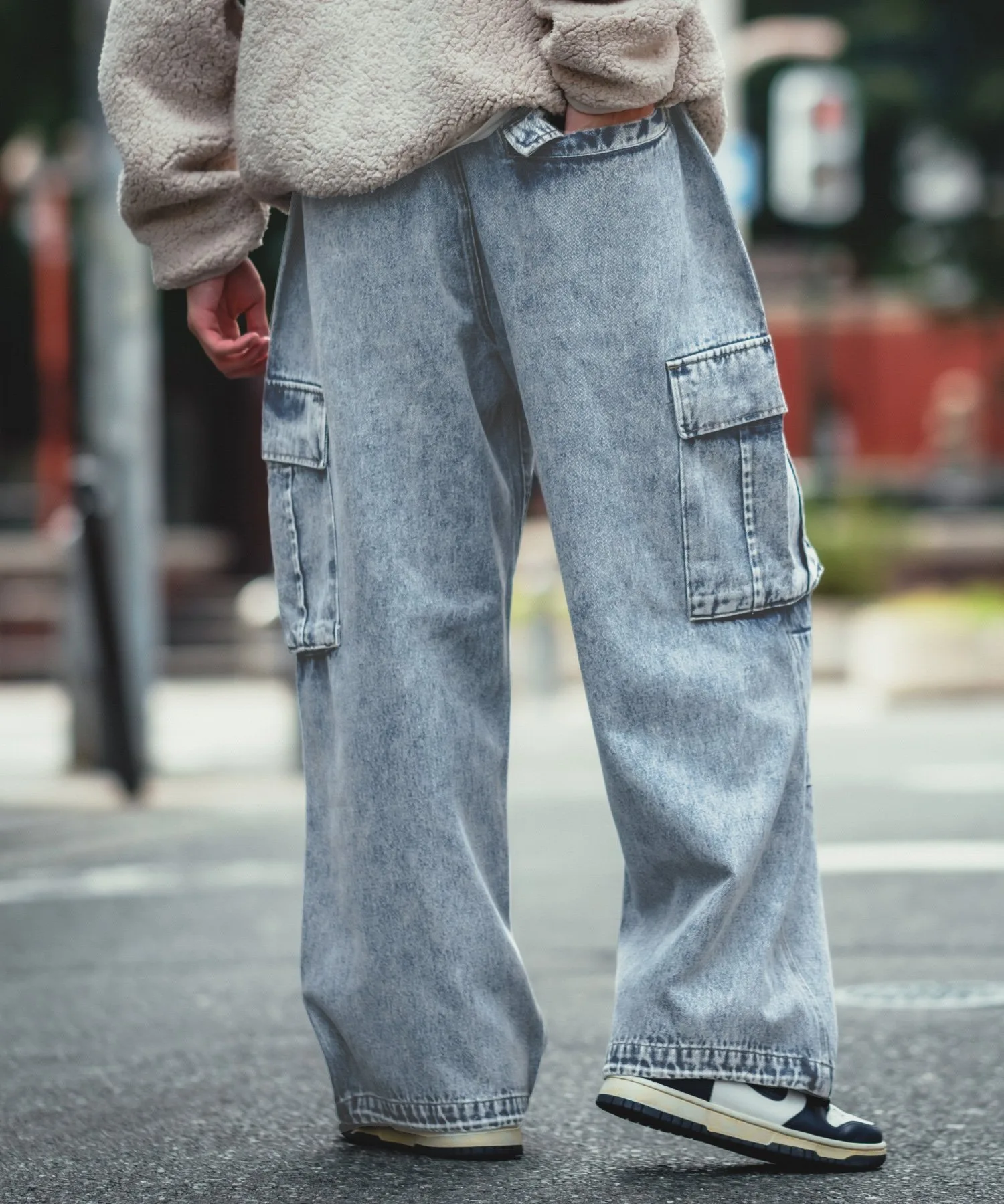 картинка Джинсы-карго с химической обработкой. Sideway Stance, Navy от магазина Одежда+
