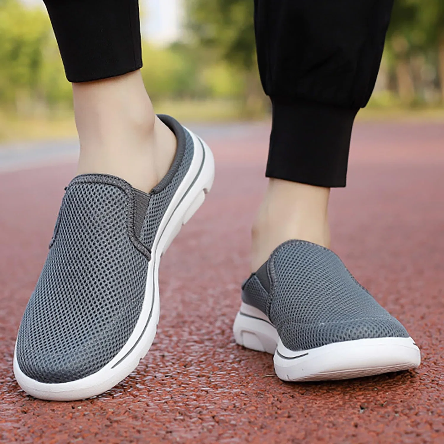 картинка Женские тапочки на плоской подошве Laufschuhe Damen Weiß, Dark Grey от магазина Одежда+