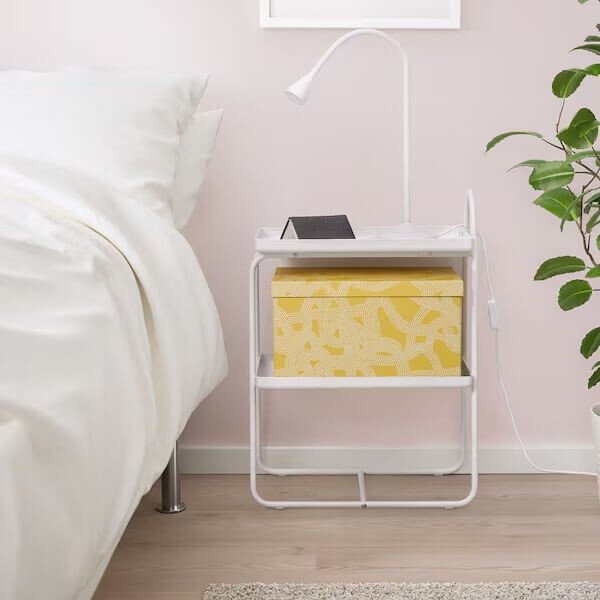 картинка Столик прикроватный Ikea Hattasen Shelf Unit, белый от магазина Одежда+