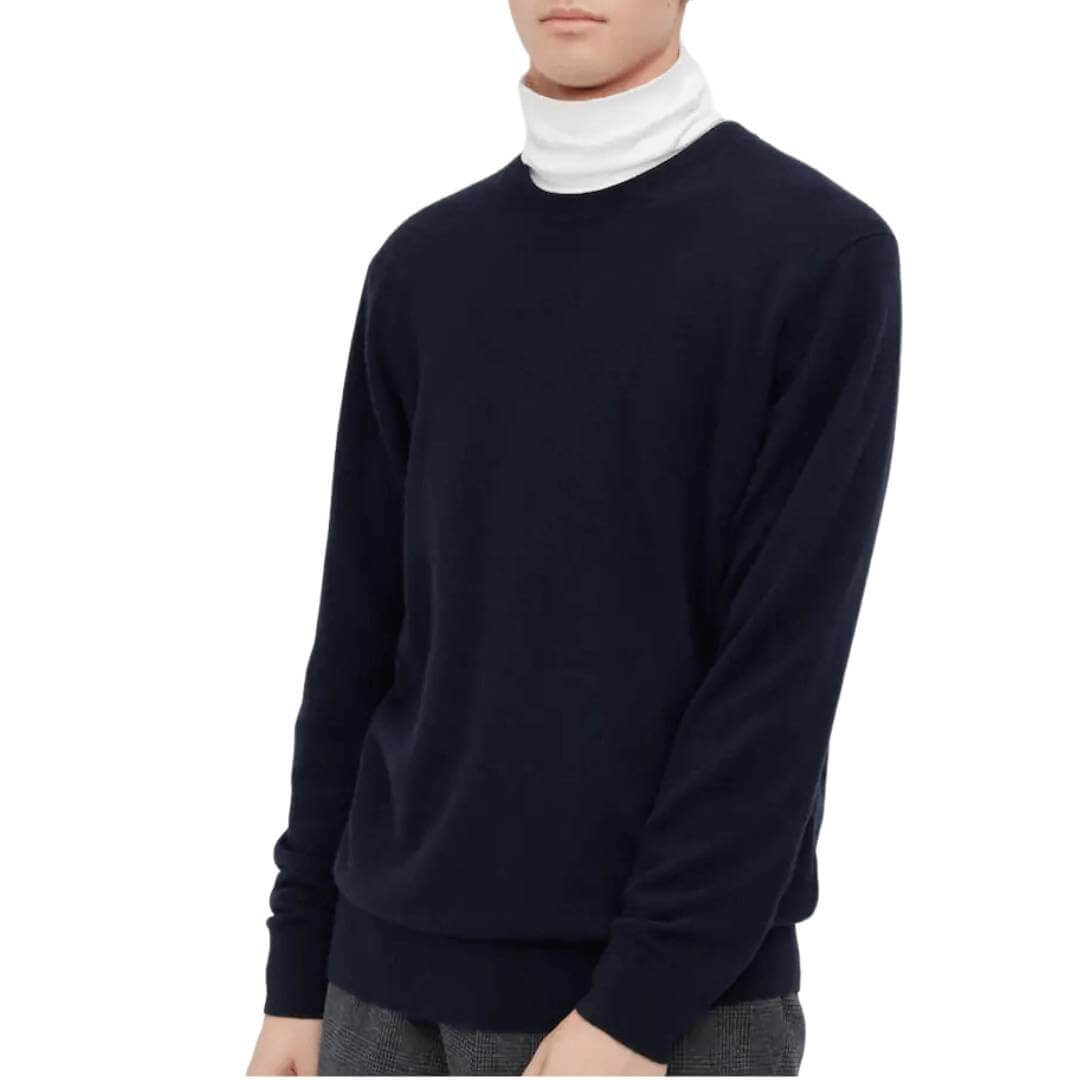 картинка Джемпер Uniqlo Cashmere Crew Neck, темно-синий от магазина Одежда+