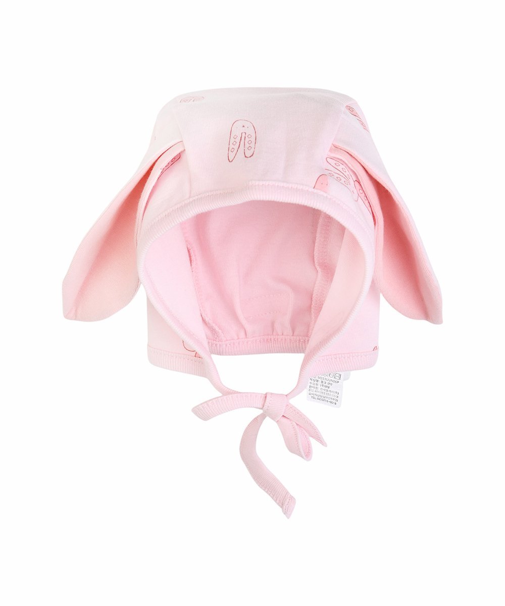 картинка Хлопковый модал, комбинезон и шапка с изображением кролика Moimoln, Pink от магазина Одежда+