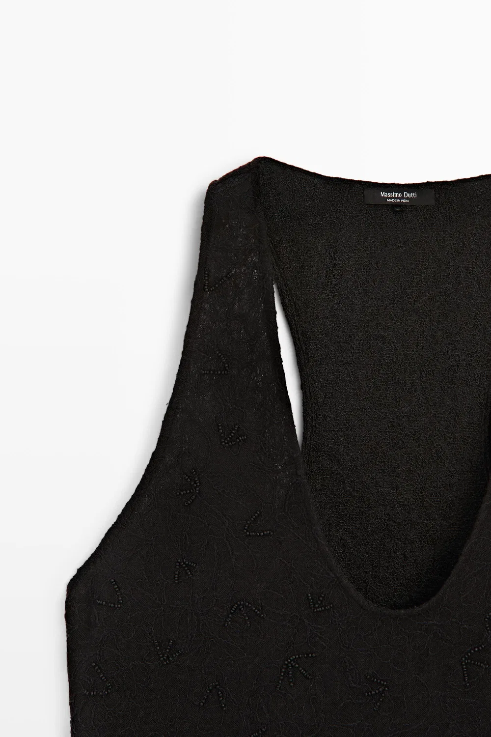 картинка Блузка Massimo Dutti, струящаяся, с вышивкой, черный от магазина Одежда+