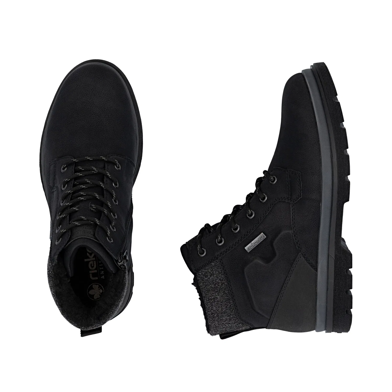 картинка Мужские зимние дутики с мембраной Rieker, Black/Gray от магазина Одежда+