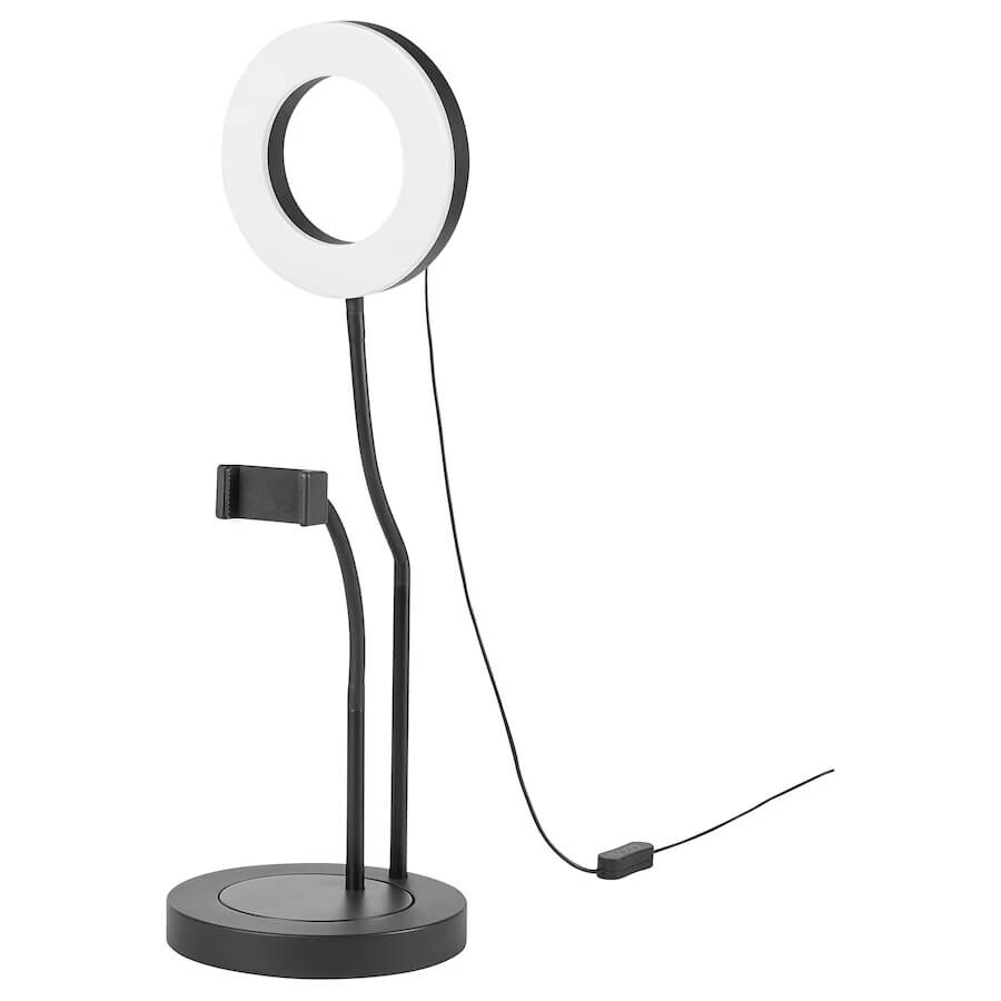 картинка Кольцевая лампа Ikea Lanespelare With Phone Holder, черный от магазина Одежда+