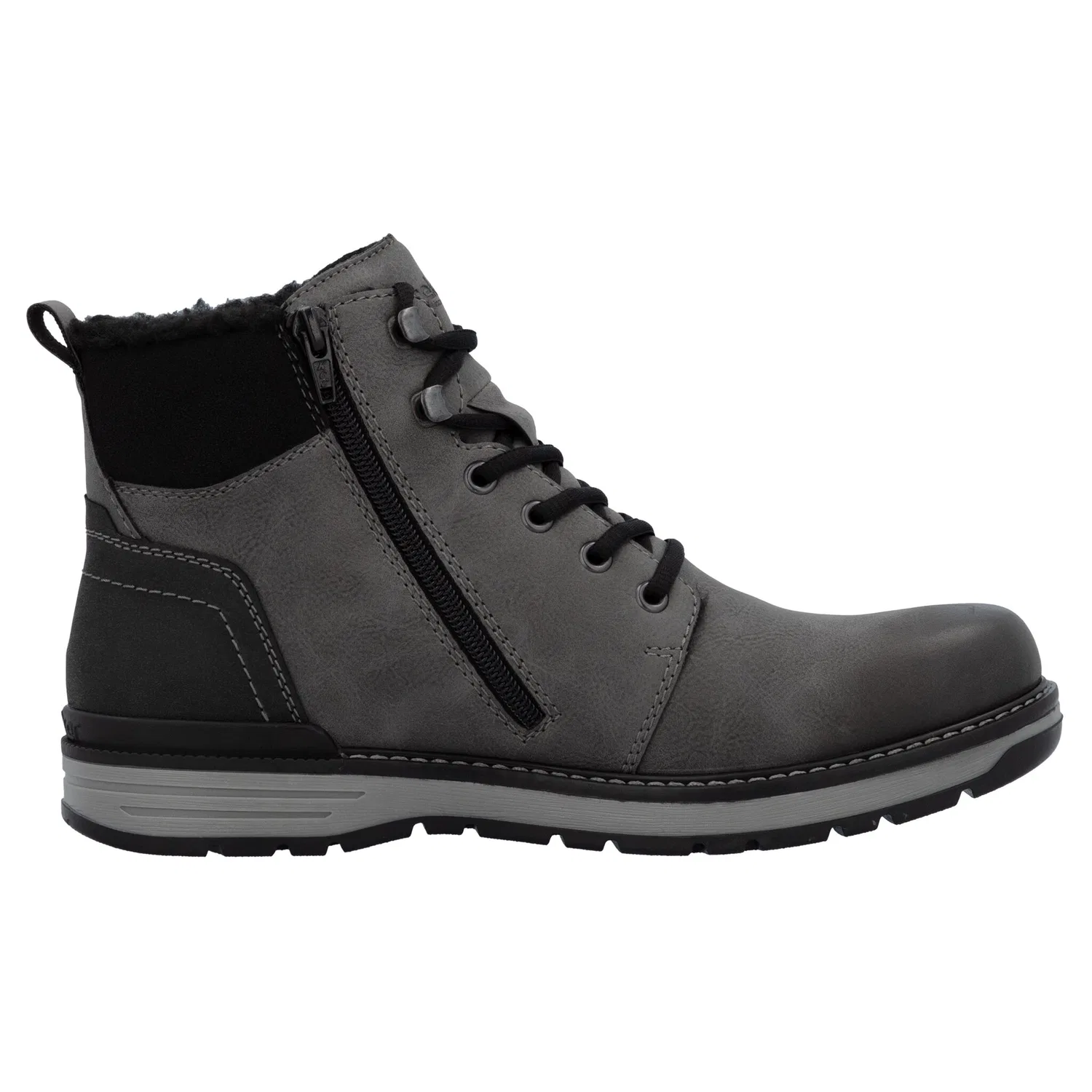 картинка Мужские зимние дутики с Warmfutter Rieker, Dark Gray-Black от магазина Одежда+