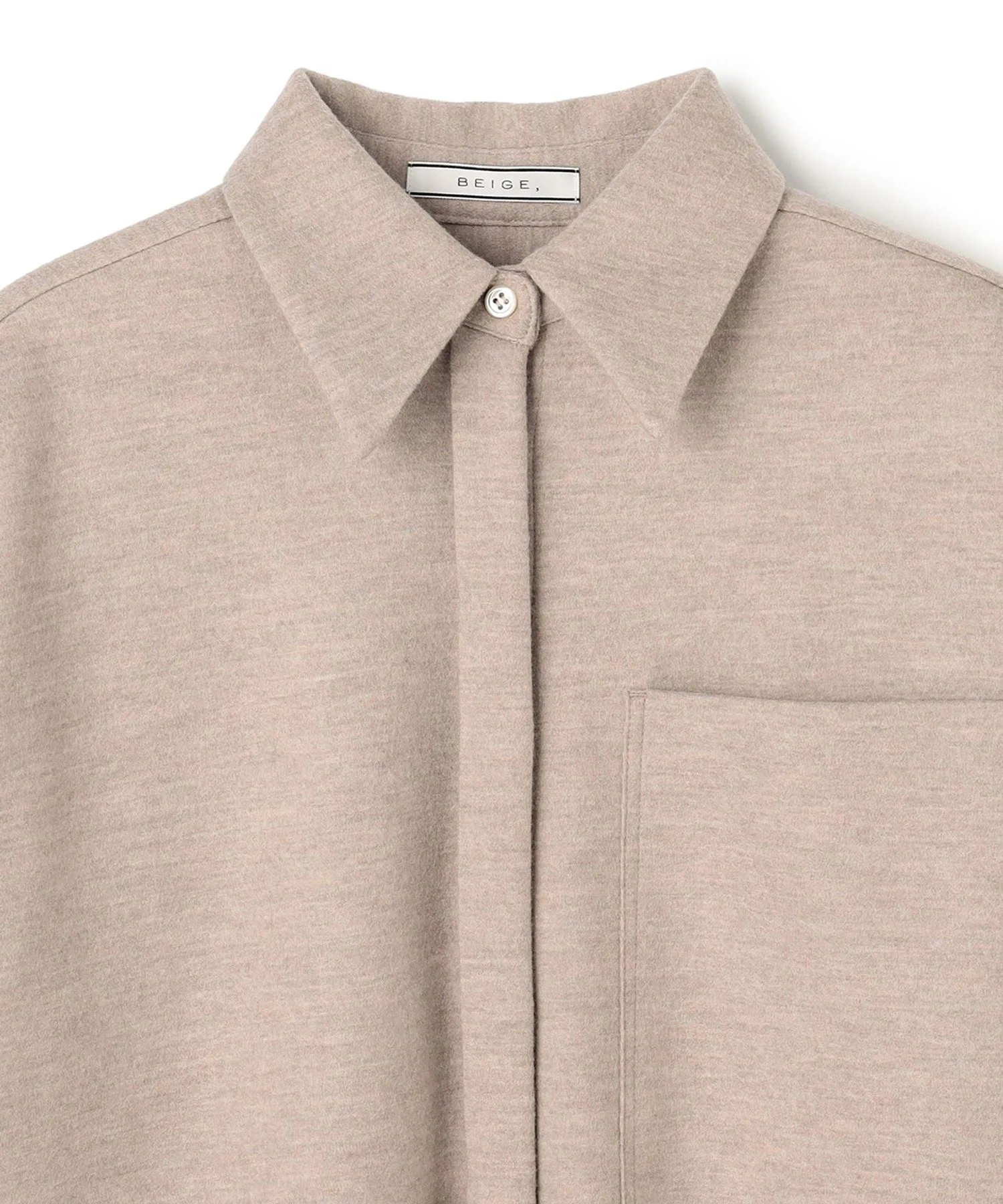 картинка MONTAIGNE / Шерстяная рубашка оверсайз Beige,, Top Taupe[033] от магазина Одежда+