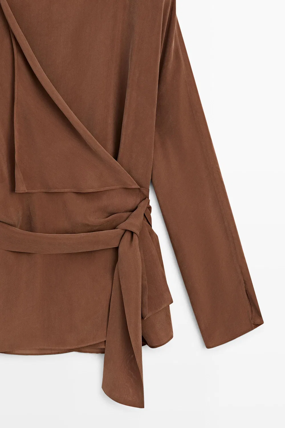 картинка Кимоно Massimo Dutti, струящееся с завязками, коричневый от магазина Одежда+