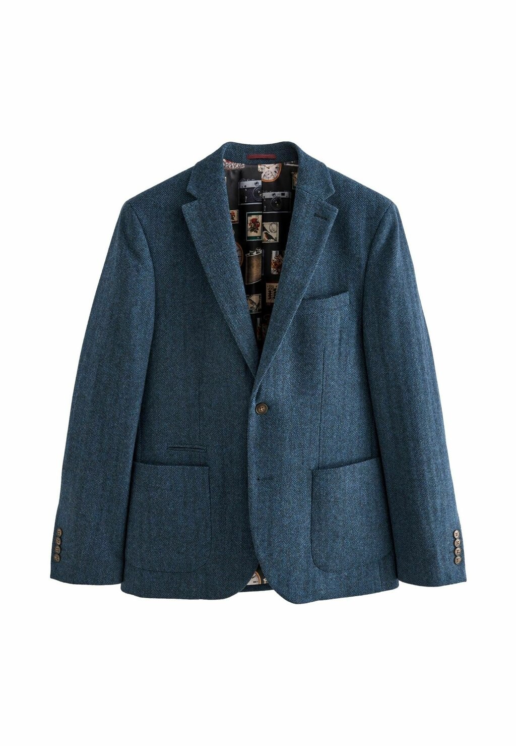 картинка Пиджак Next Rich Herringbone, синий от магазина Одежда+
