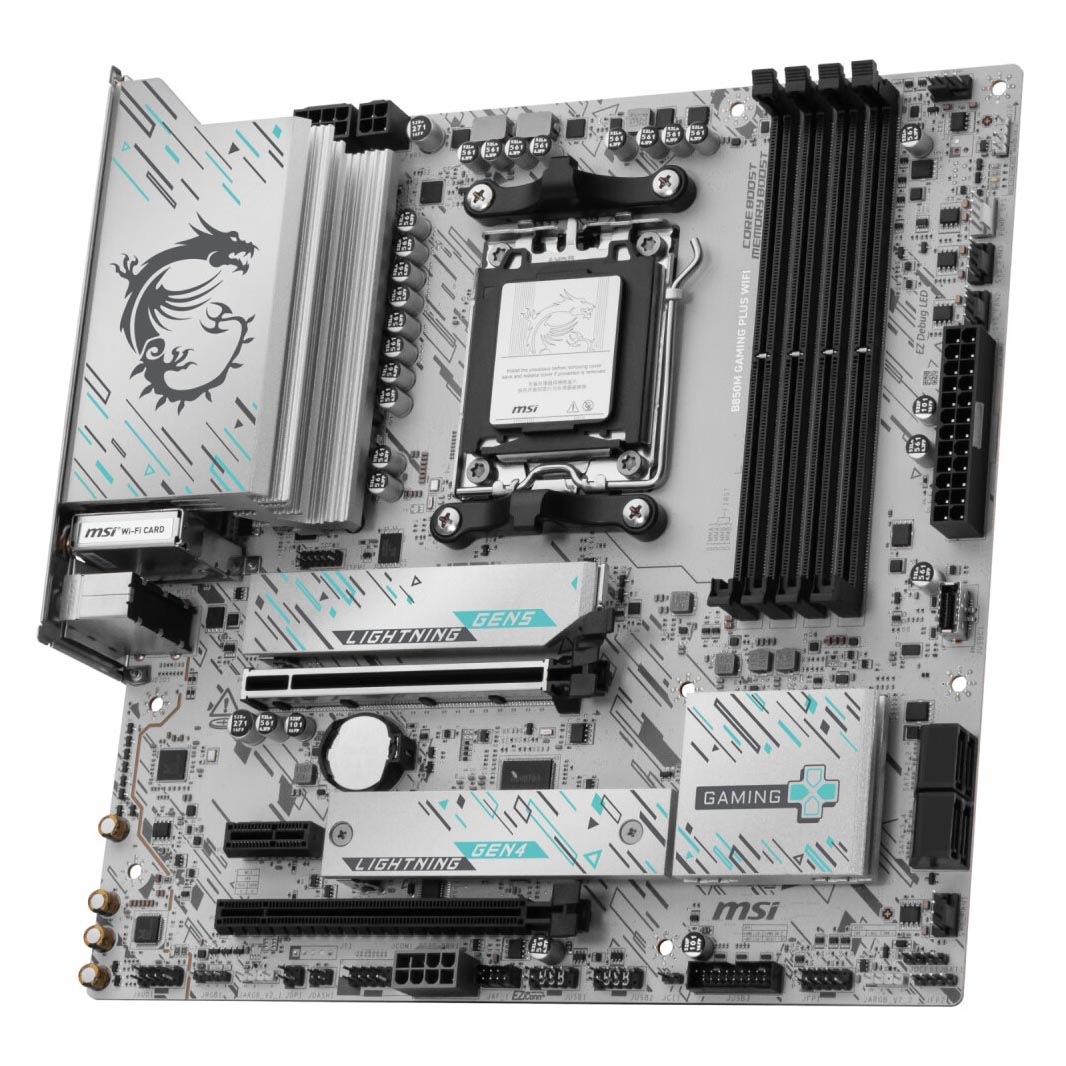 картинка Материнская плата MSI B850M GAMING PLUS WIFI, AM5, DDR5, белый от магазина Одежда+