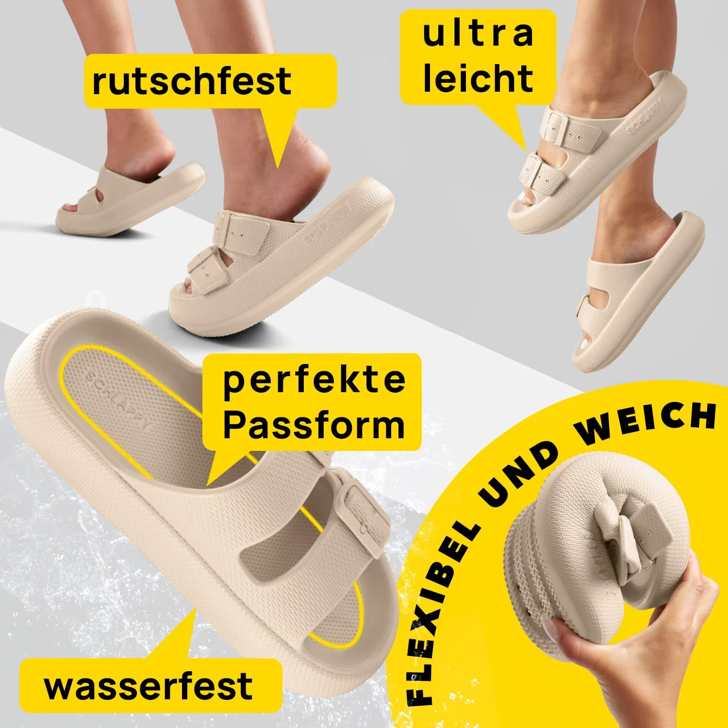 картинка Женские тапочки с ремешком Belt SCHLAPPY, Beige от магазина Одежда+