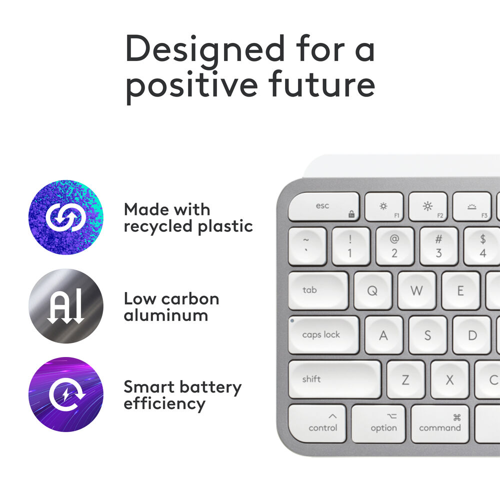 картинка Беспроводная клавиатура Logitech MX Keys S для Mac (бледно-серая) от магазина Одежда+