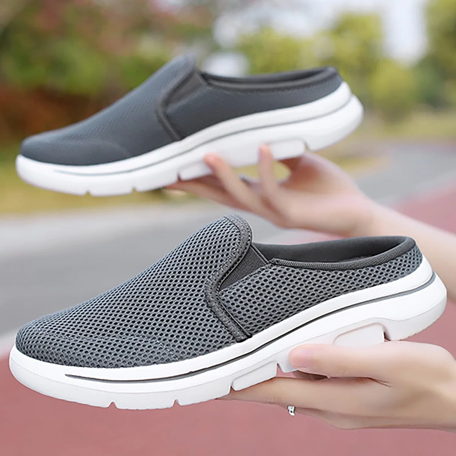 картинка Женские тапочки на плоской подошве Laufschuhe Damen Weiß, Dark Grey от магазина Одежда+