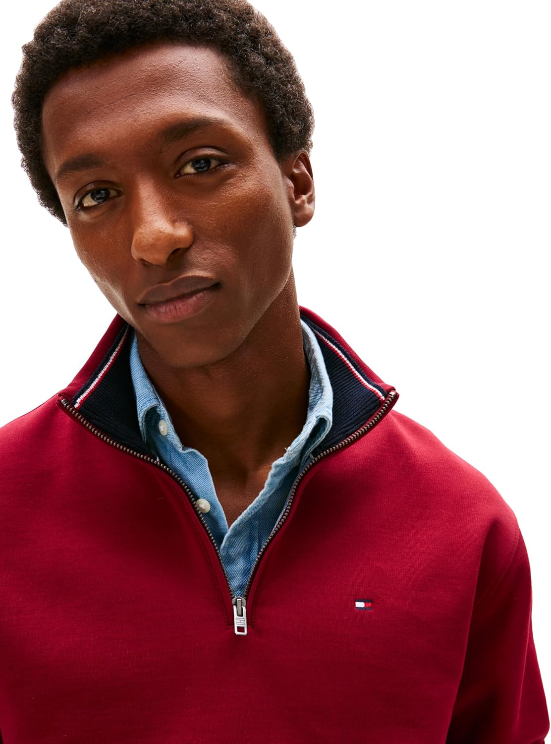 картинка Толстовка Tommy Hilfiger Bill с застежкой-молнией 1/4, Rouge от магазина Одежда+
