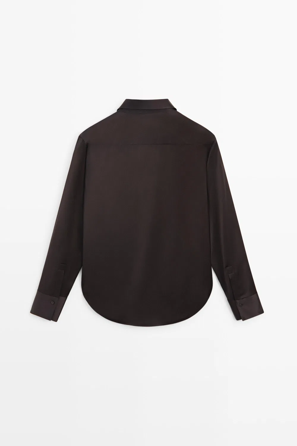 картинка Рубашка Massimo Dutti, атласная, струящаяся, шоколадная от магазина Одежда+