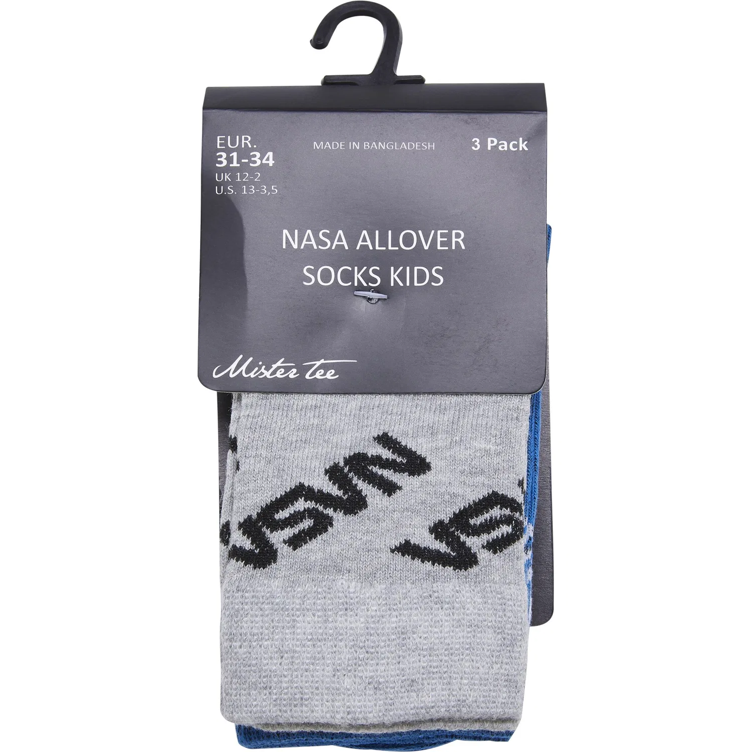 картинка Детские носки с принтом NASA MisterTee, Bright Blue/Grey/White от магазина Одежда+