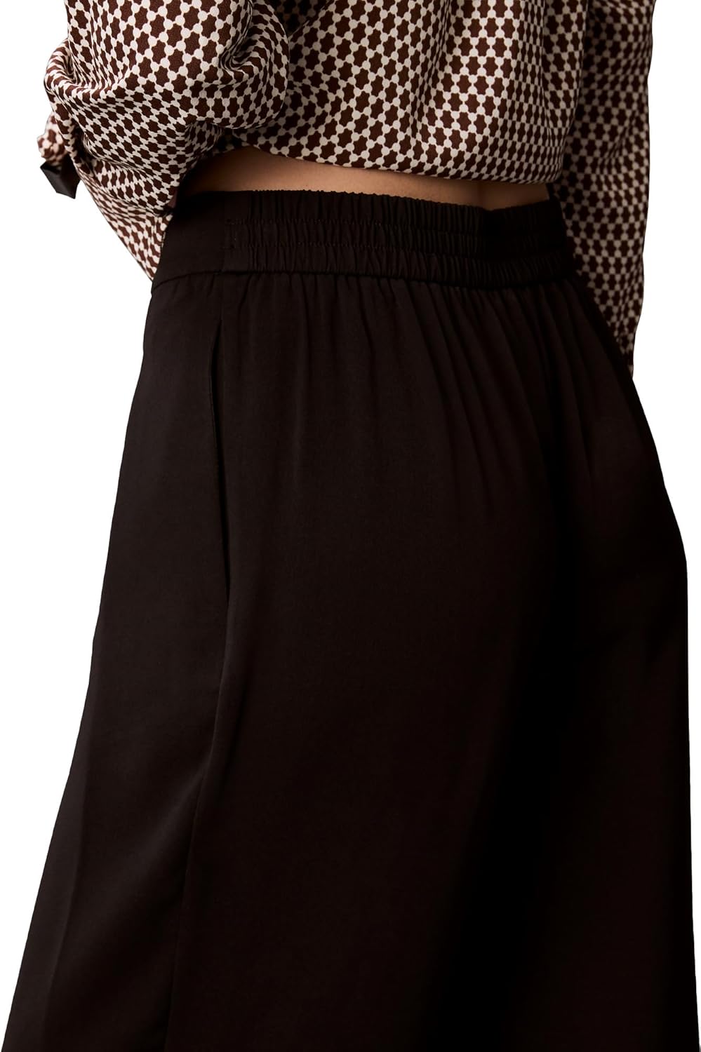 картинка Женские креповые брюки Calvin Klein Wide Leg, Black от магазина Одежда+