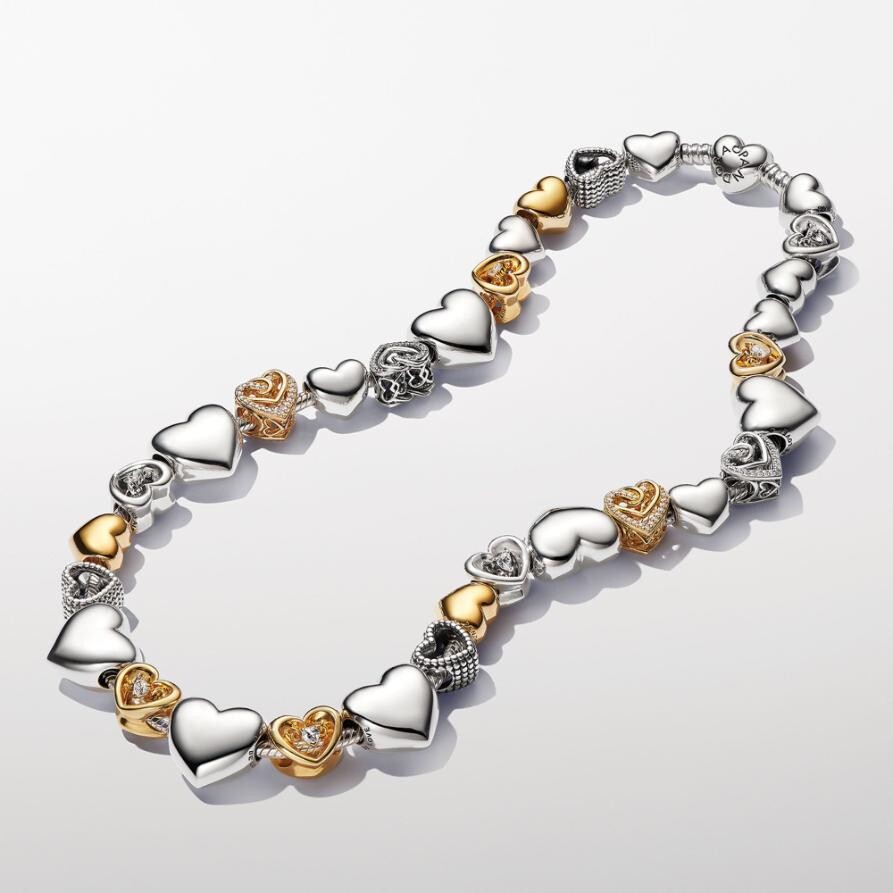 картинка Ожерелье Pandora Moments Heart Clasp Snake Chain, стерлинговое серебро от магазина Одежда+