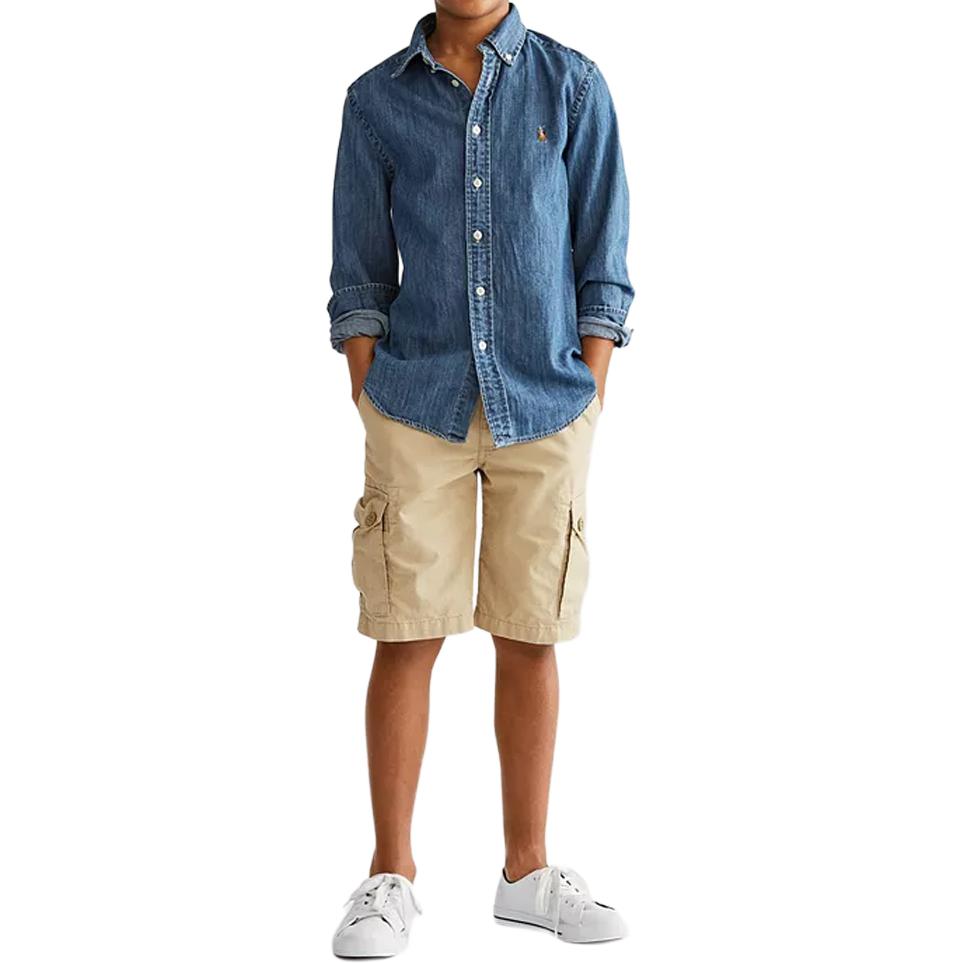 картинка Polo Ralph Lauren Однотонная рубашка весна осень Kids' Blue от магазина Одежда+