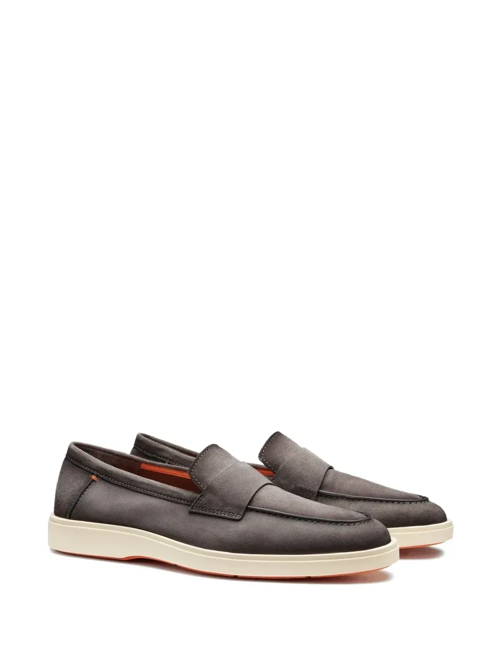 картинка Замшевые пенни-лоферы Santoni, серый от магазина Одежда+