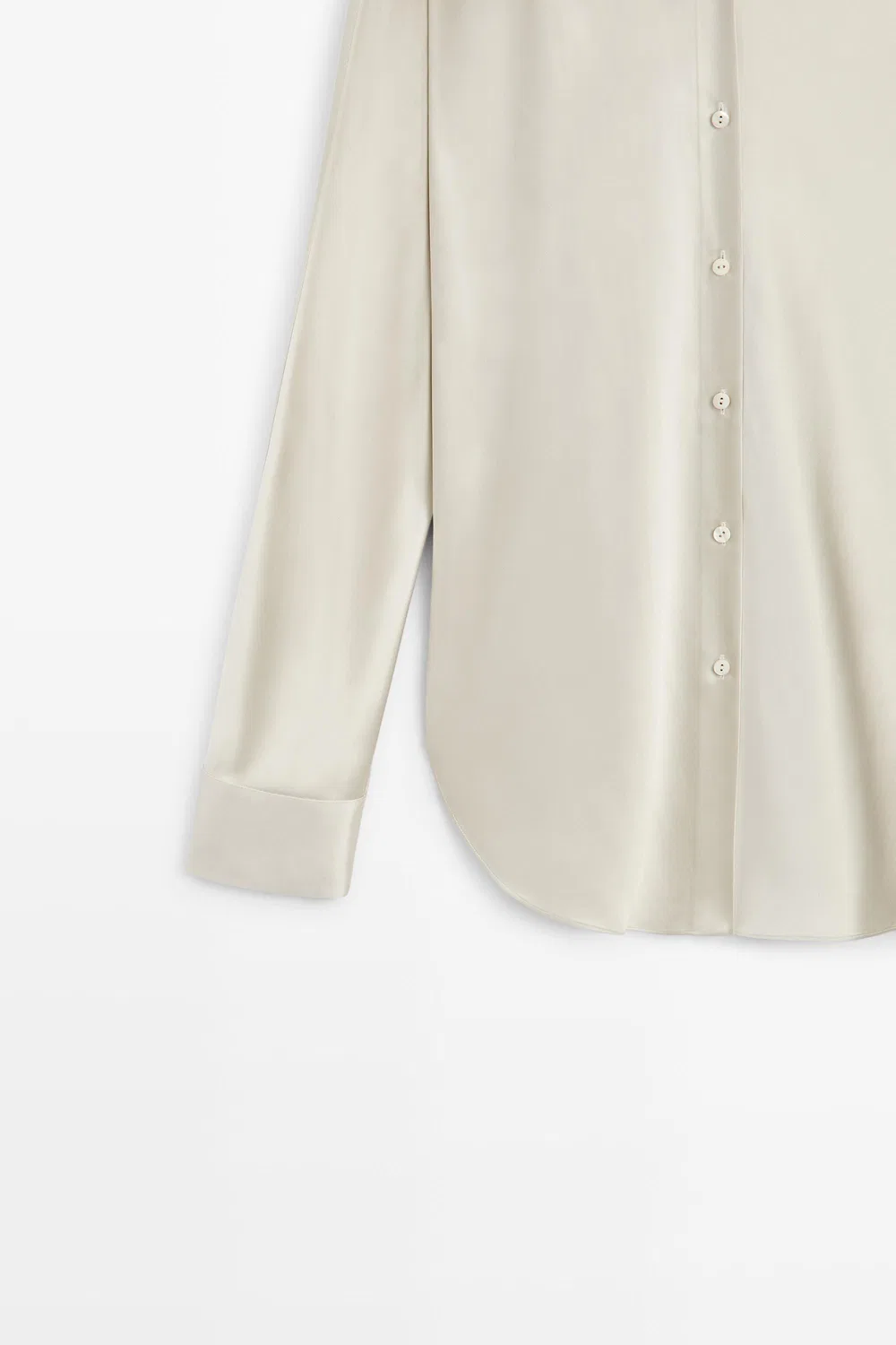 картинка Рубашка Massimo Dutti, атласная, серебряный от магазина Одежда+