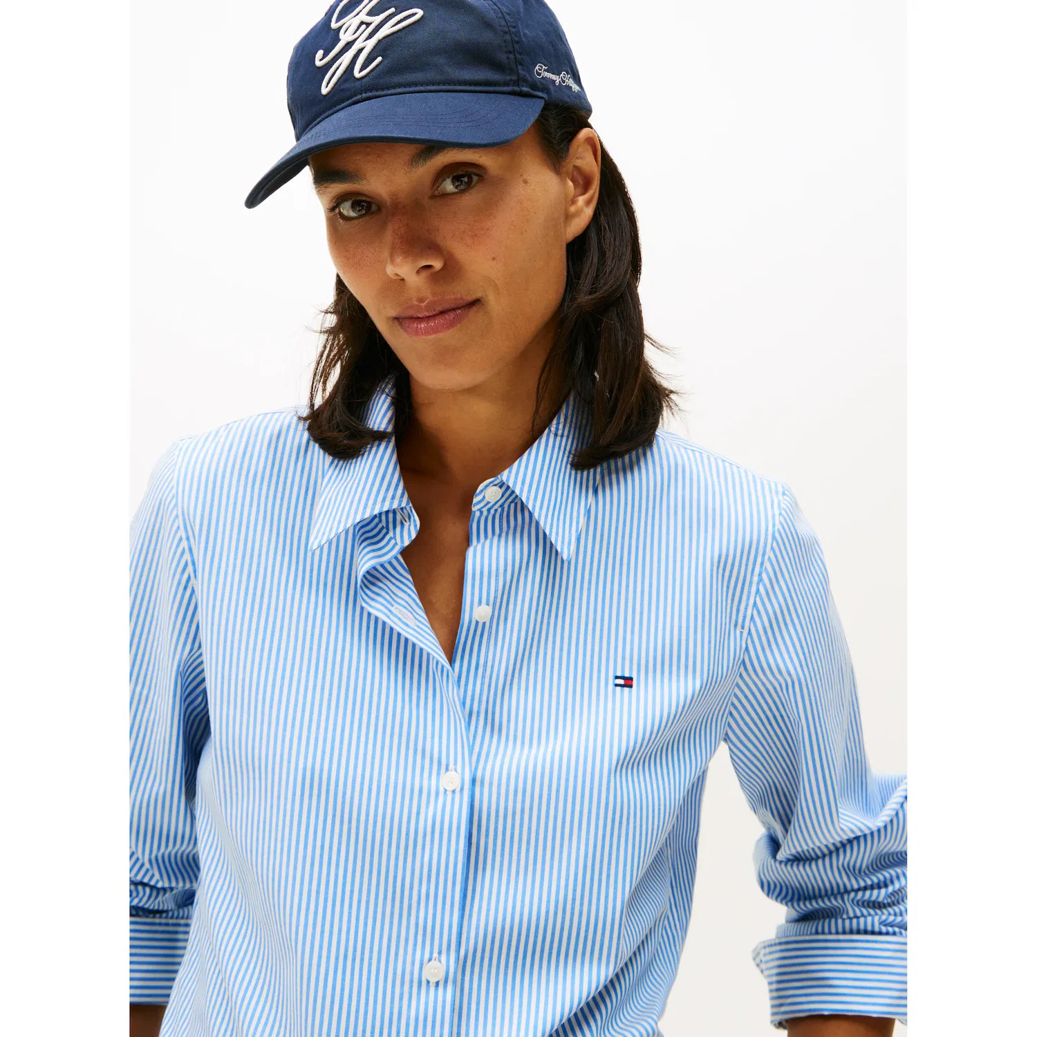 картинка Женская хлопковая рубашка Tommy Hilfiger, Blue от магазина Одежда+