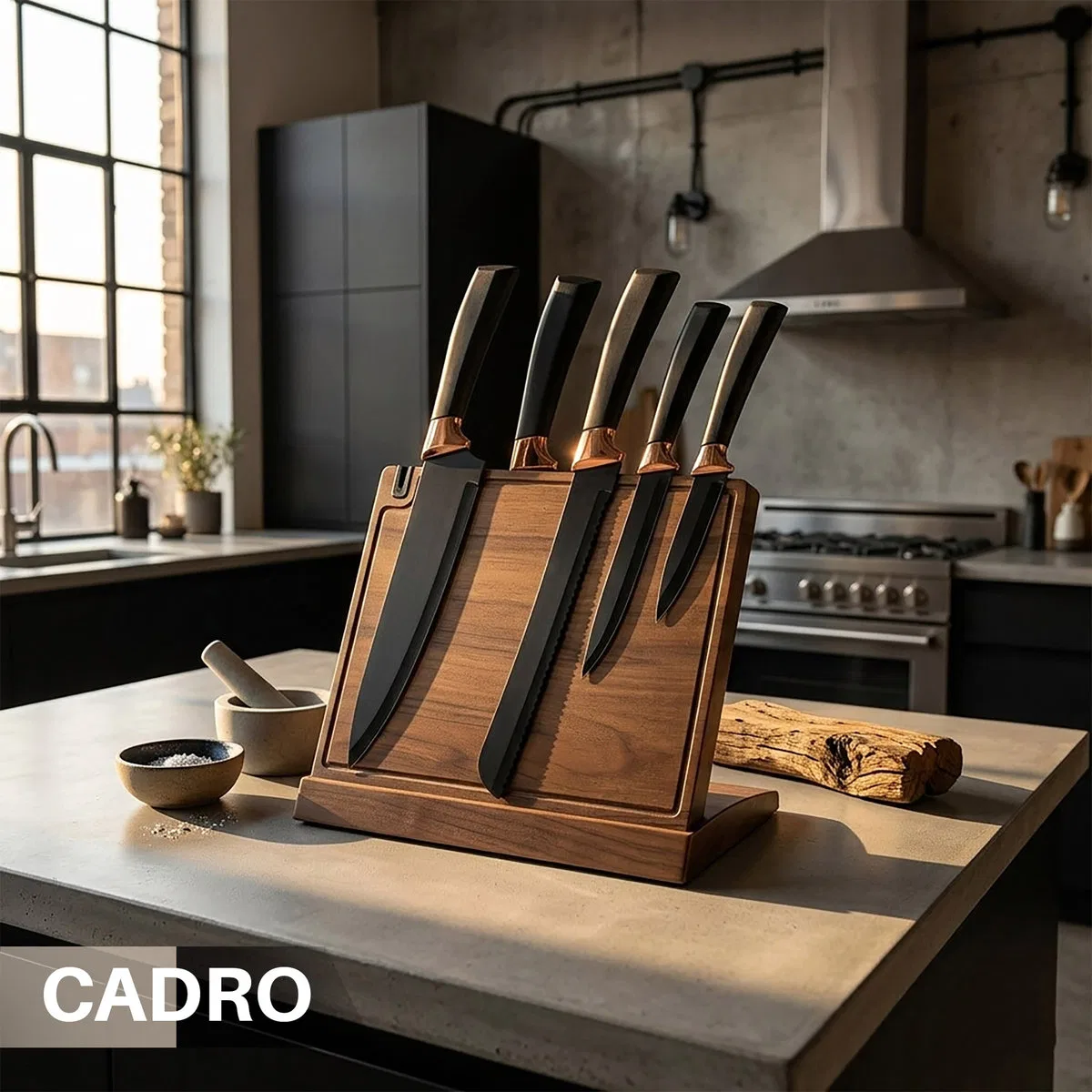 картинка Магнитный блок для ножей универсальный Cadro, Коричневый от магазина Одежда+