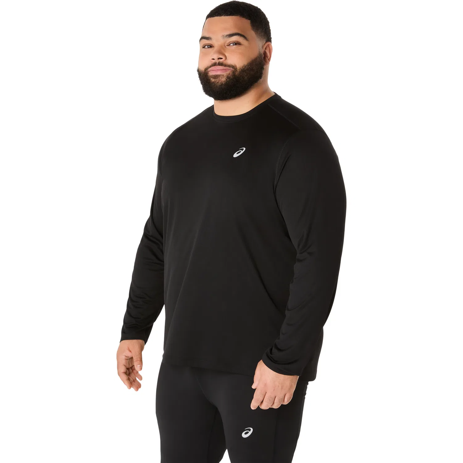 картинка Мужская длинная футболка для бега Asics, Black от магазина Одежда+