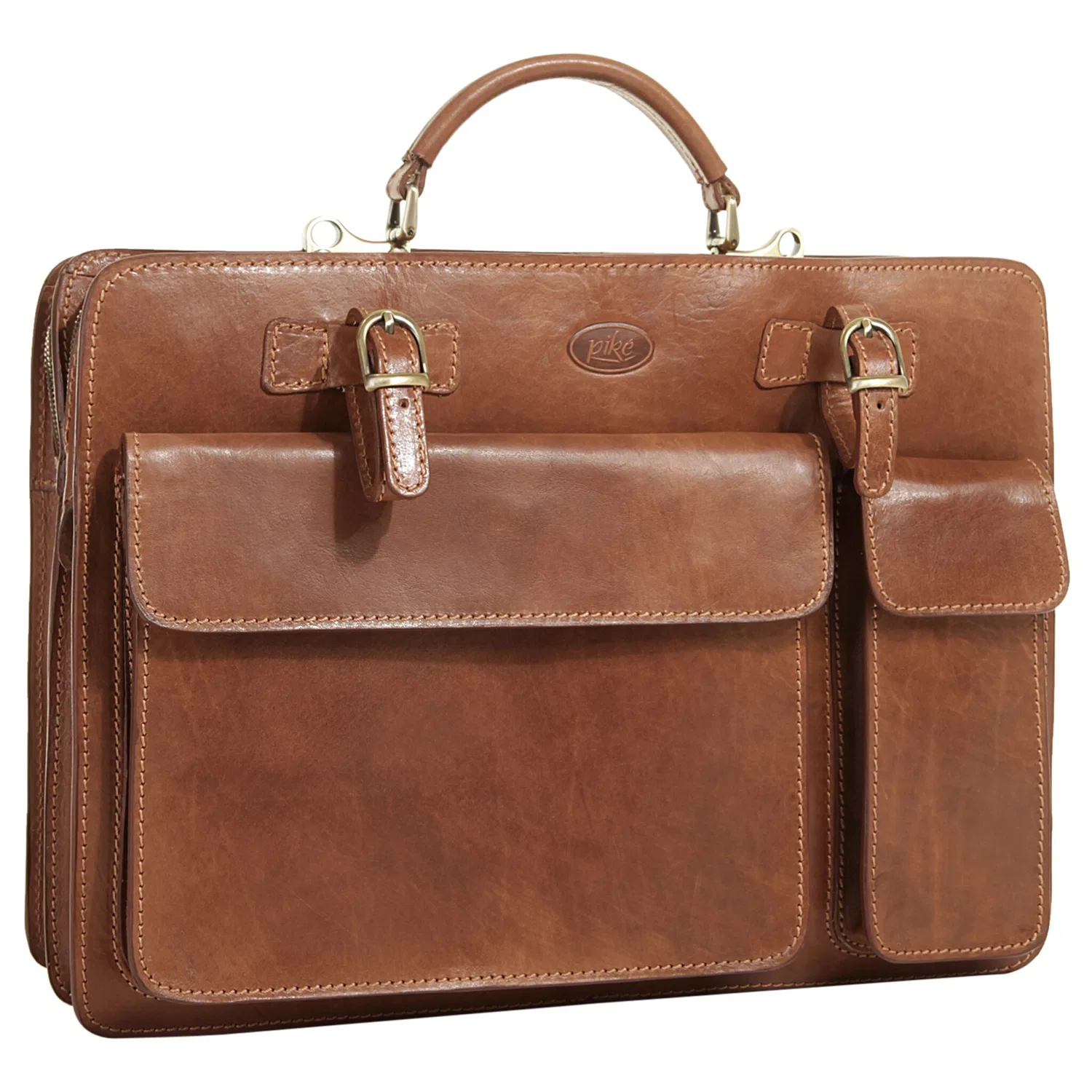 картинка Кожаный портфель с классическим дизайном Piké, Brown от магазина Одежда+