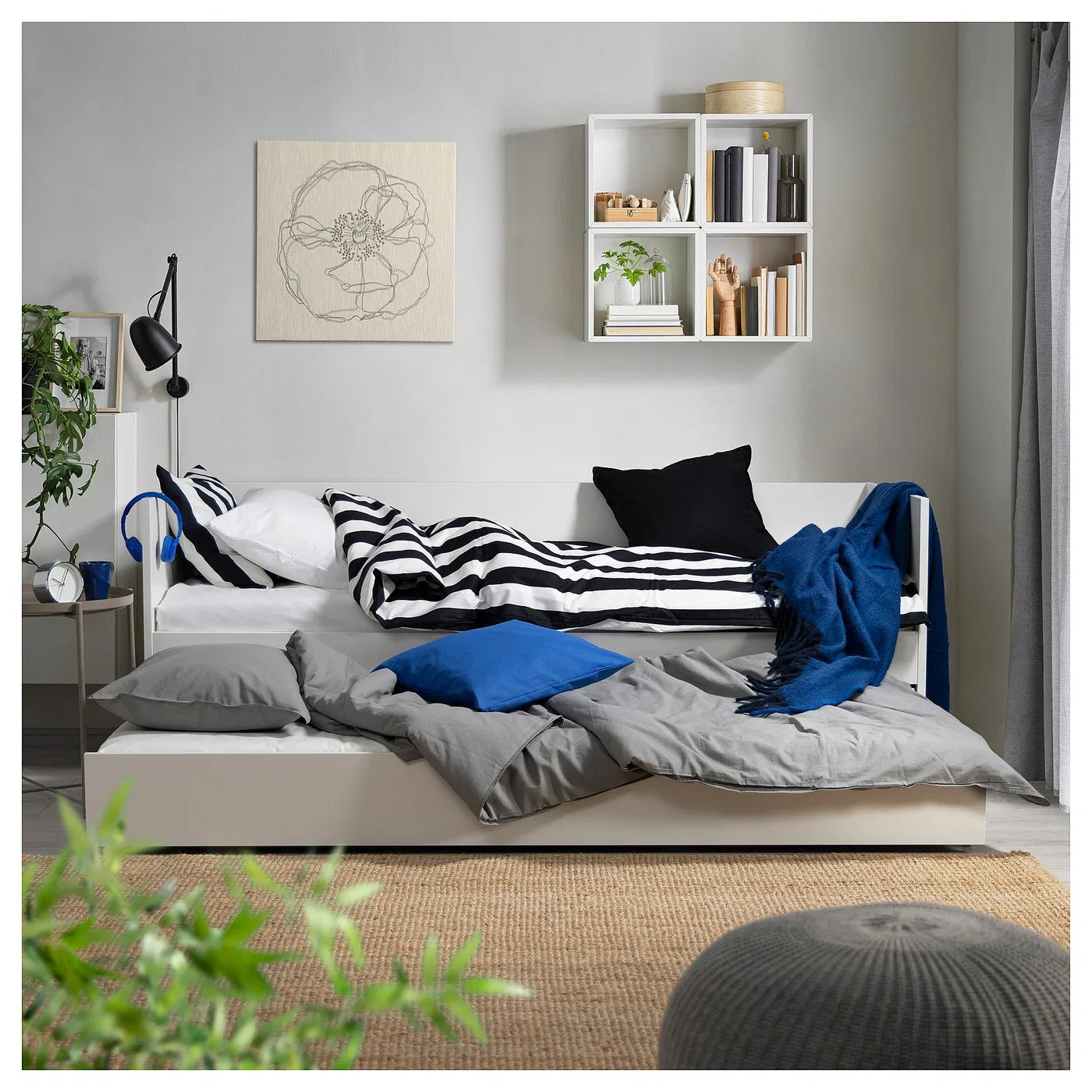 картинка Выдвижная кровать IKEA VIHALS, 80x200 см, белый от магазина Одежда+